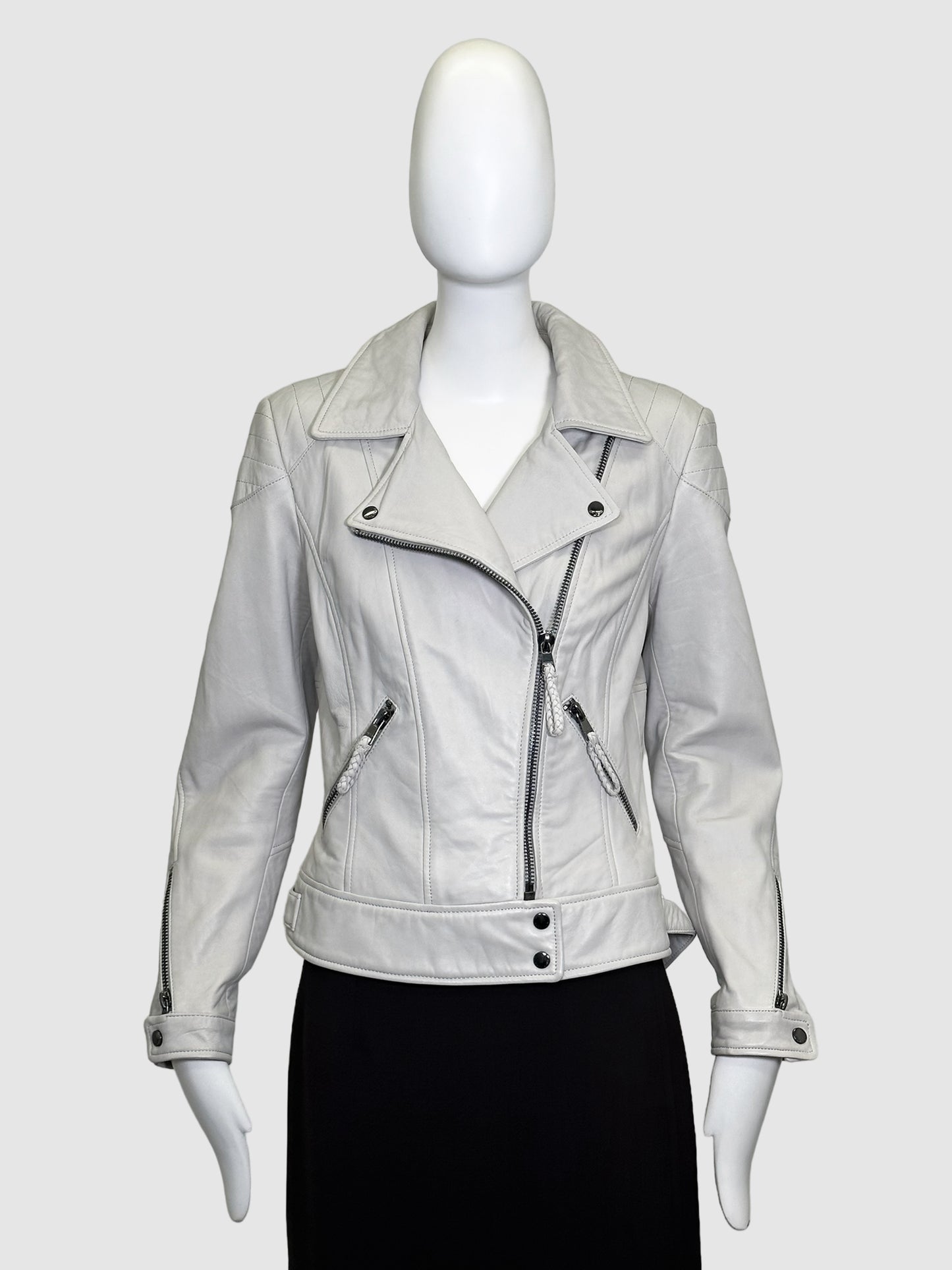 Leather Moto Jacket - Size 4(L)