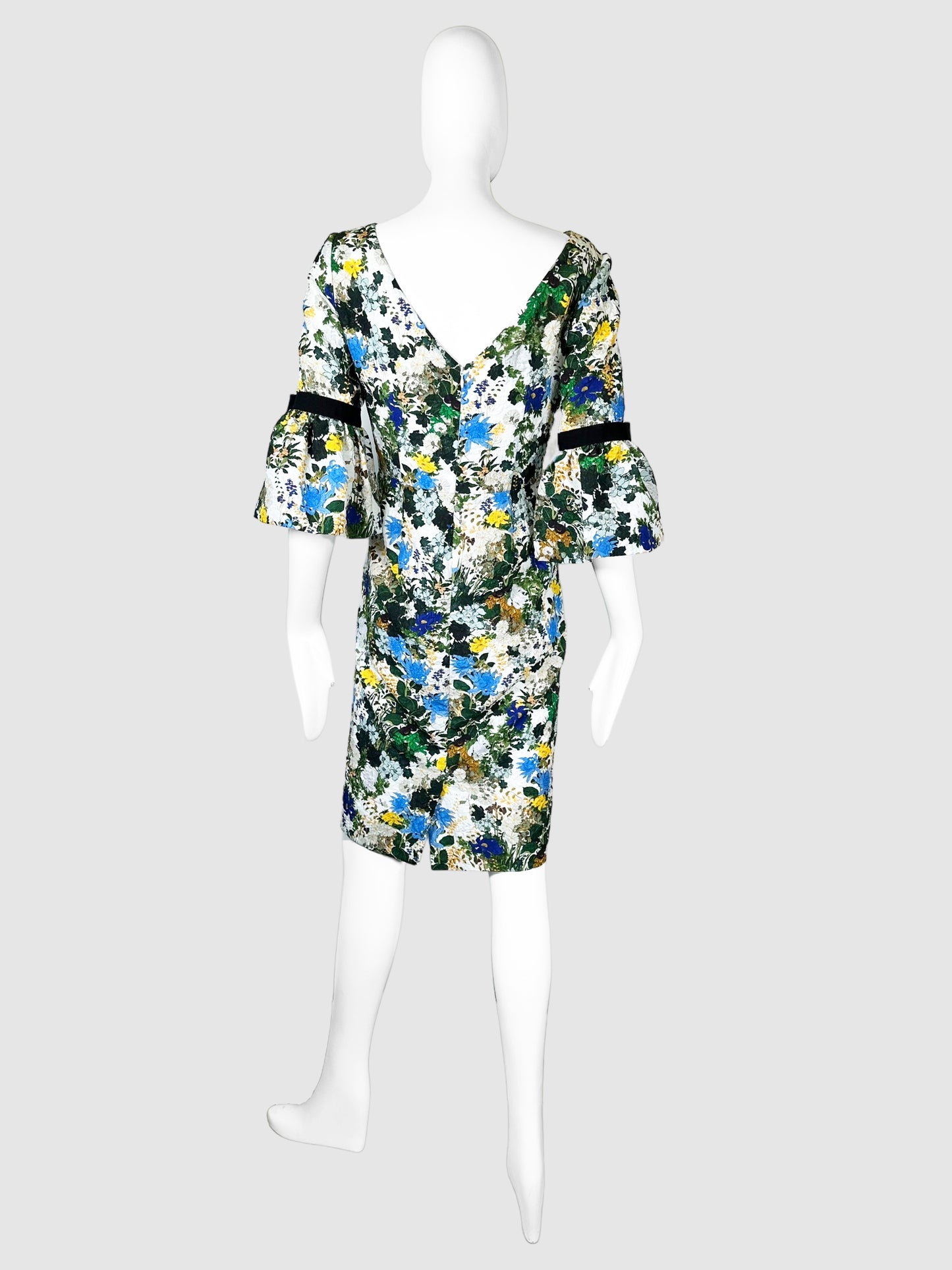 Floral Bow Sleeve Dress - Size XL