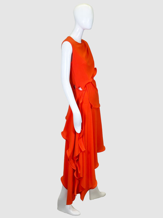 Helena Ruffle Asymmetrical Dress - Size 2