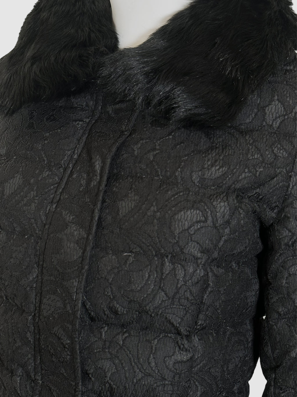 Lace Quilted Puffer Jacket - Size 34