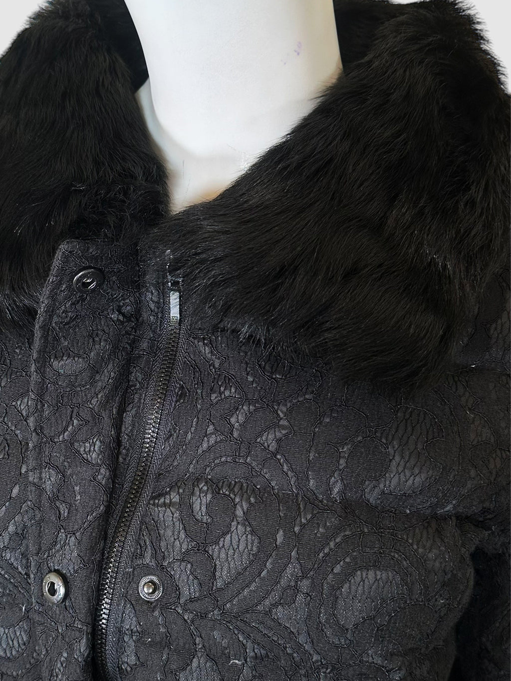 Lace Quilted Puffer Jacket - Size 34