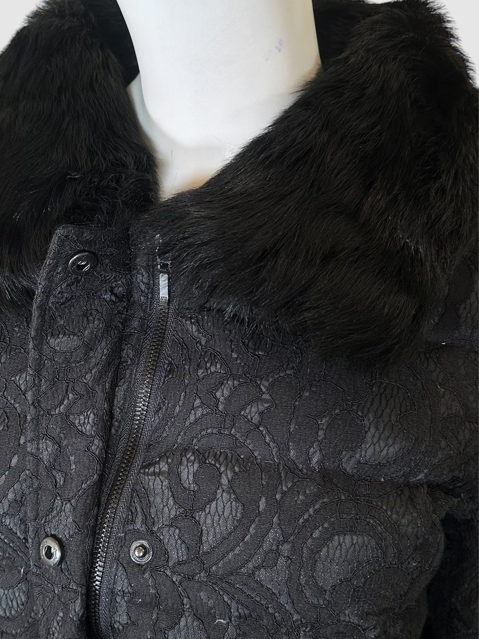 Lace Quilted Puffer Jacket - Size 34