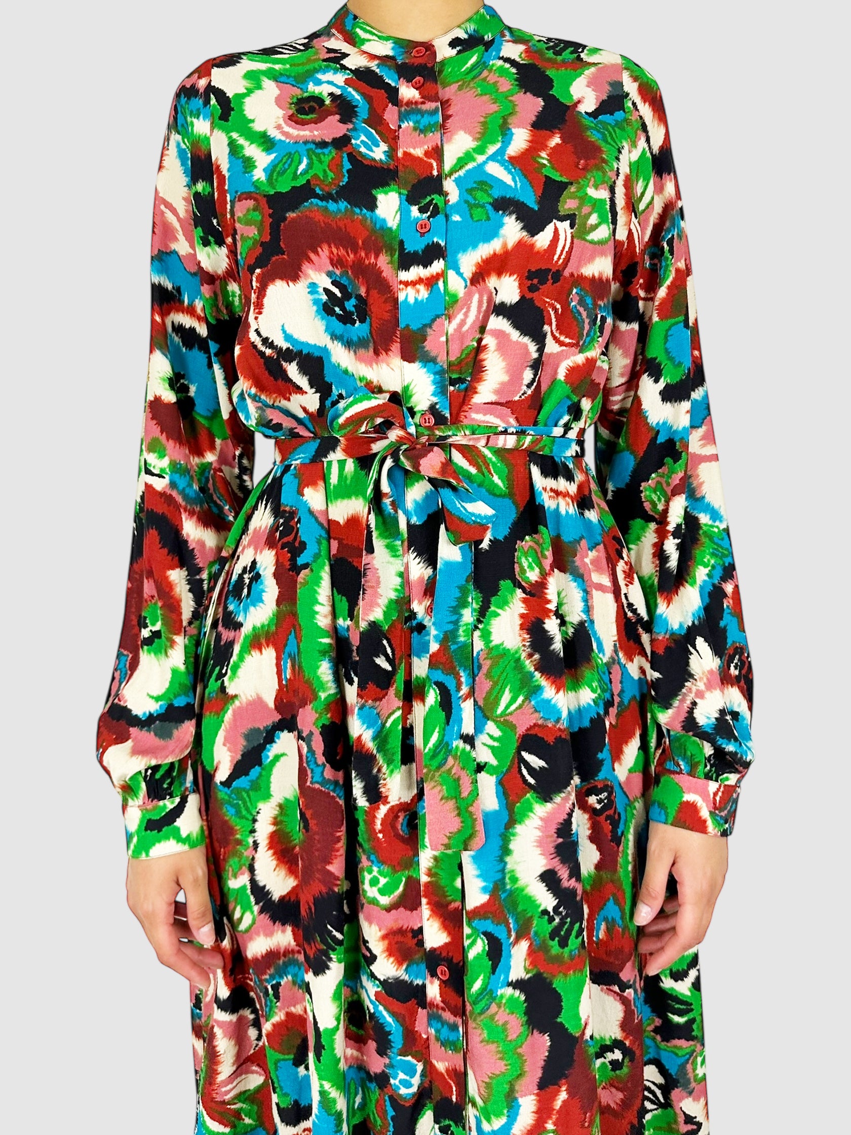 Patterned Belted Dress