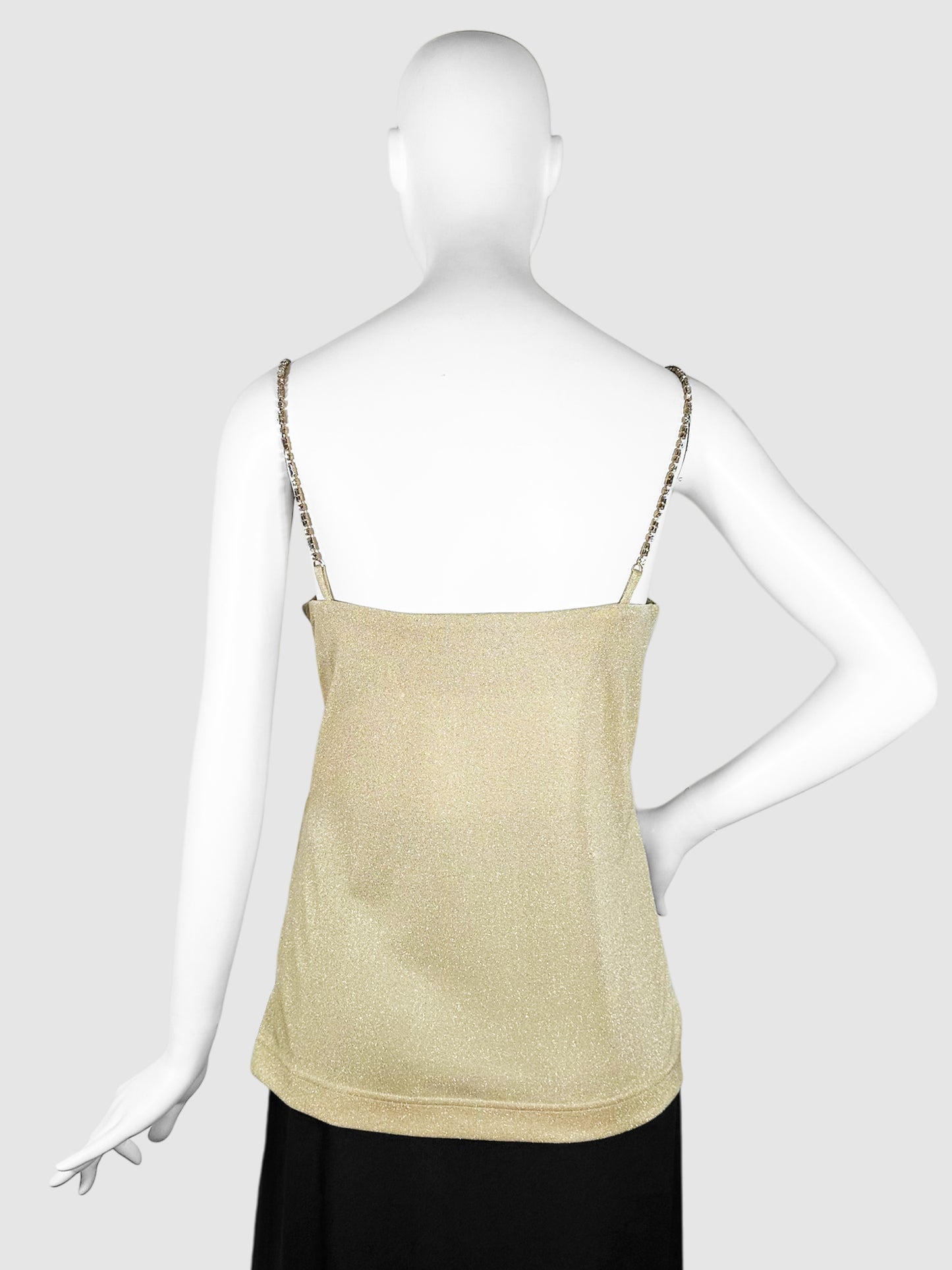 Embellished Strap Sparkly Tank Top - Size 38