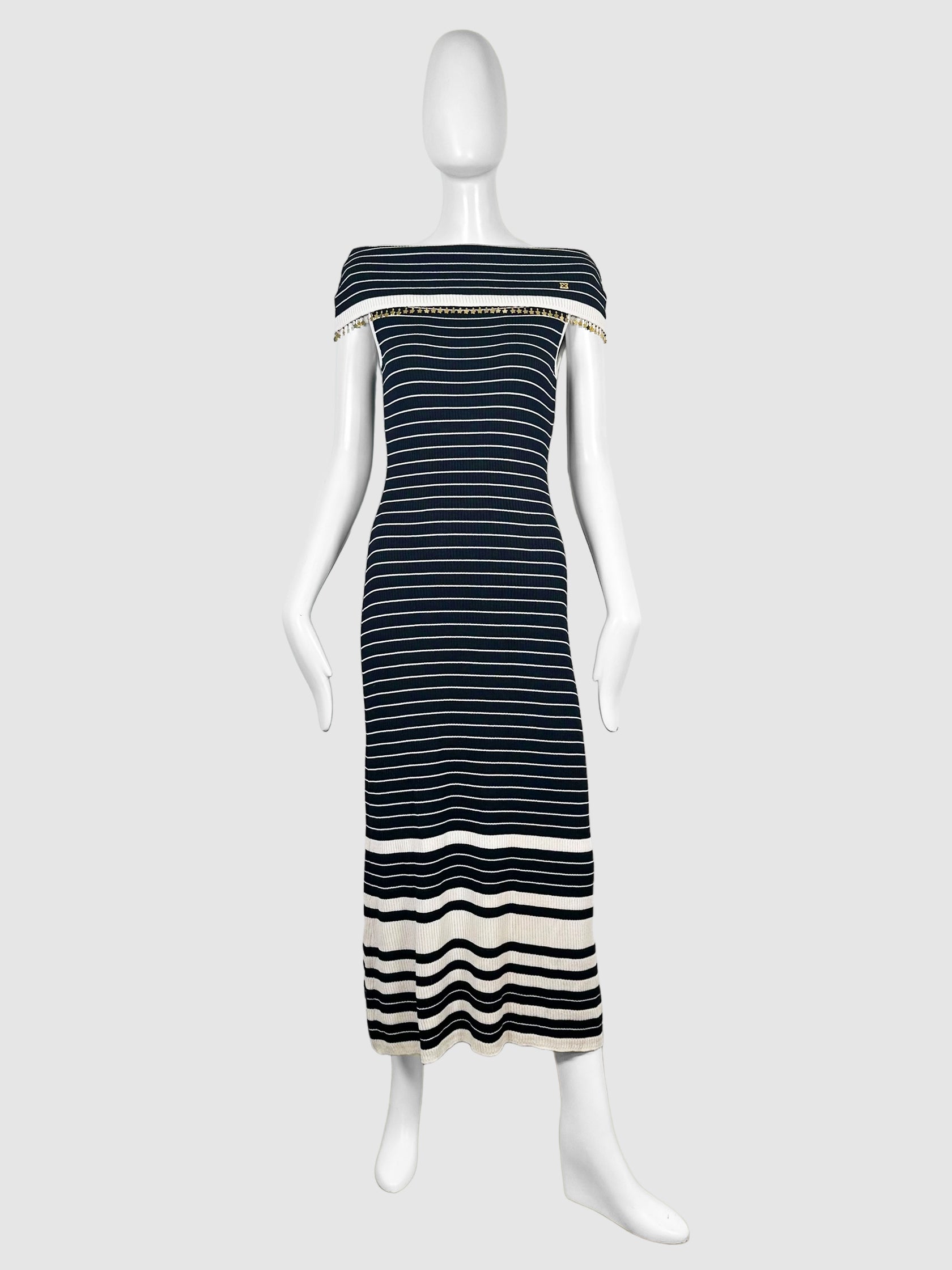 Striped Maxi Dress - Size 38