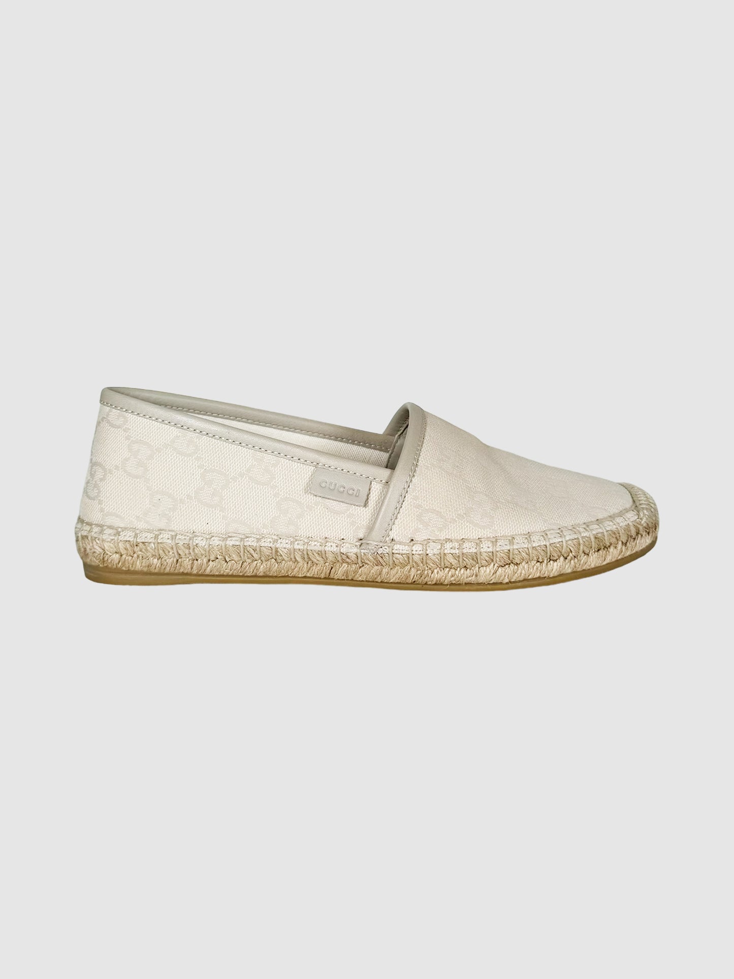 Gucci GG Canvas Espadrilles in Beige, Size 5 Consignment Secondhand Designer Luxury Resale Toronto Trendy