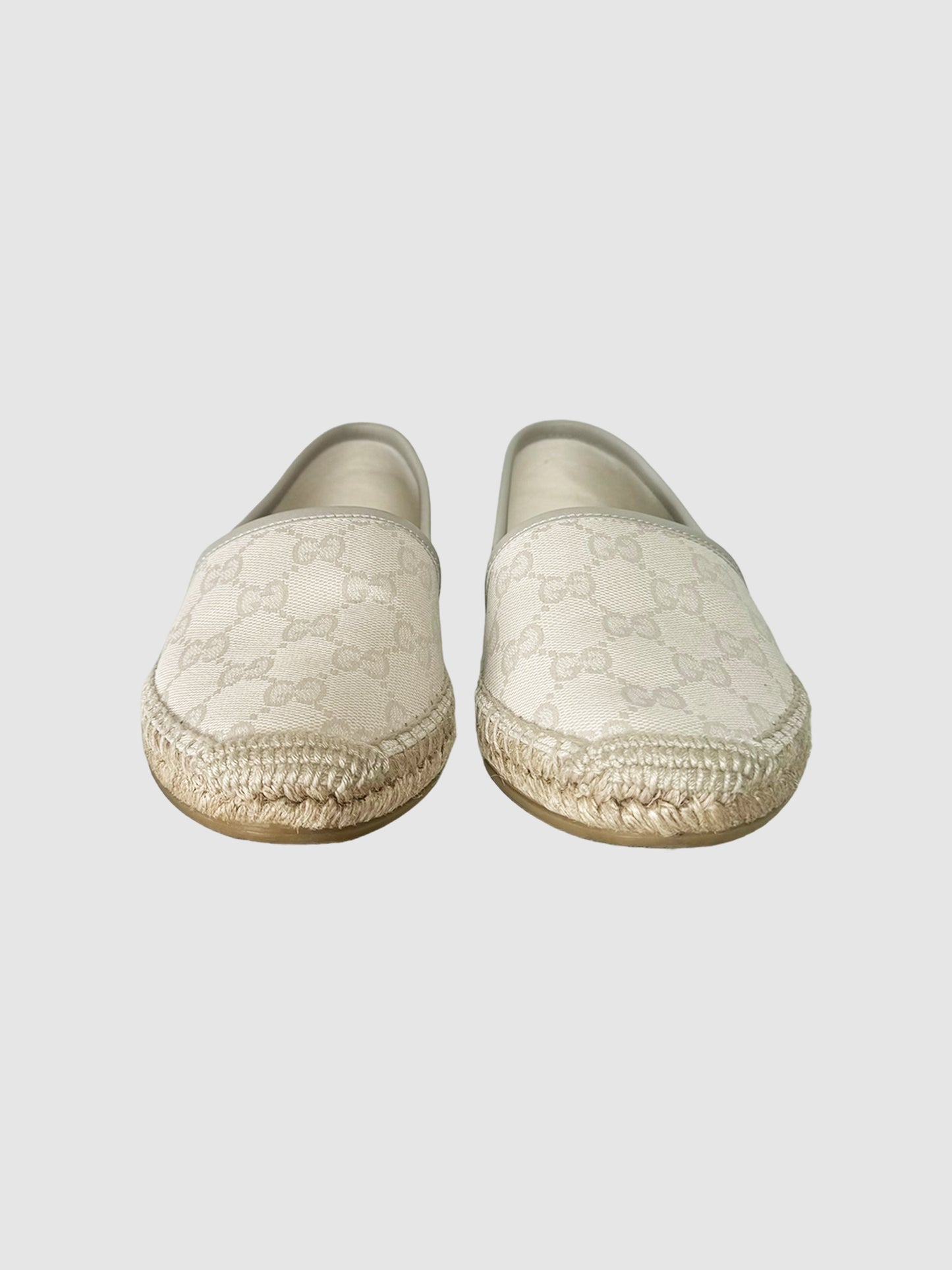 Gucci GG Canvas Espadrilles in Beige, Size 5 Consignment Secondhand Designer Luxury Resale Toronto Trendy