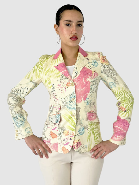 Printed Linen Blazer