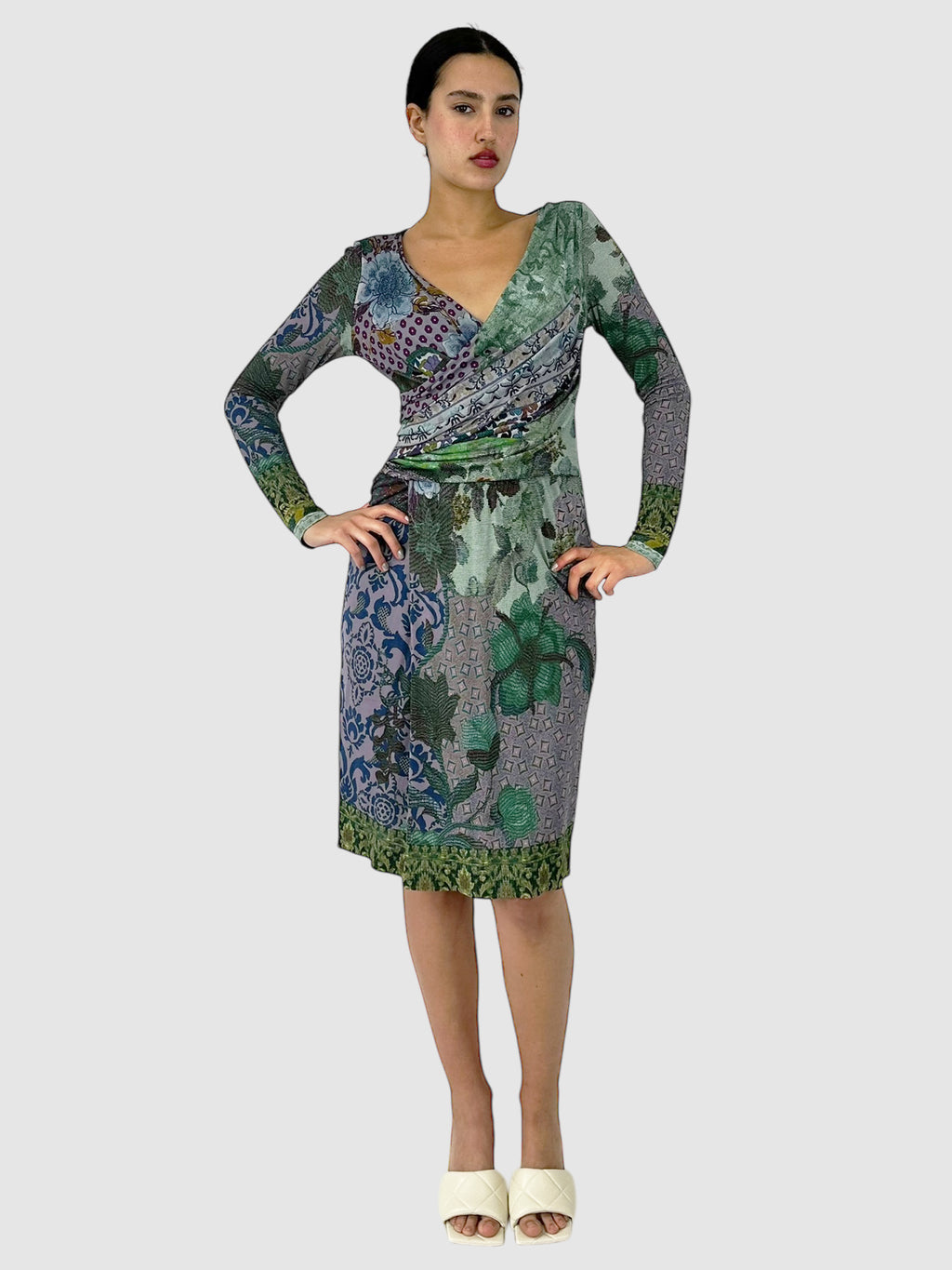 Patterned Midi Dress