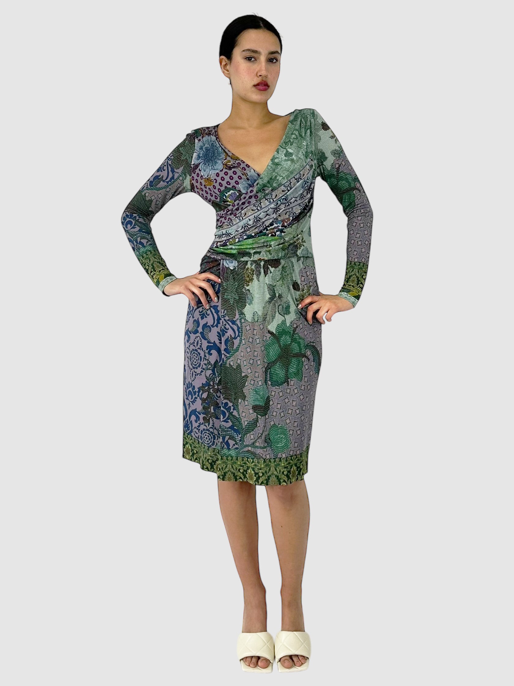 Patterned Midi Dress