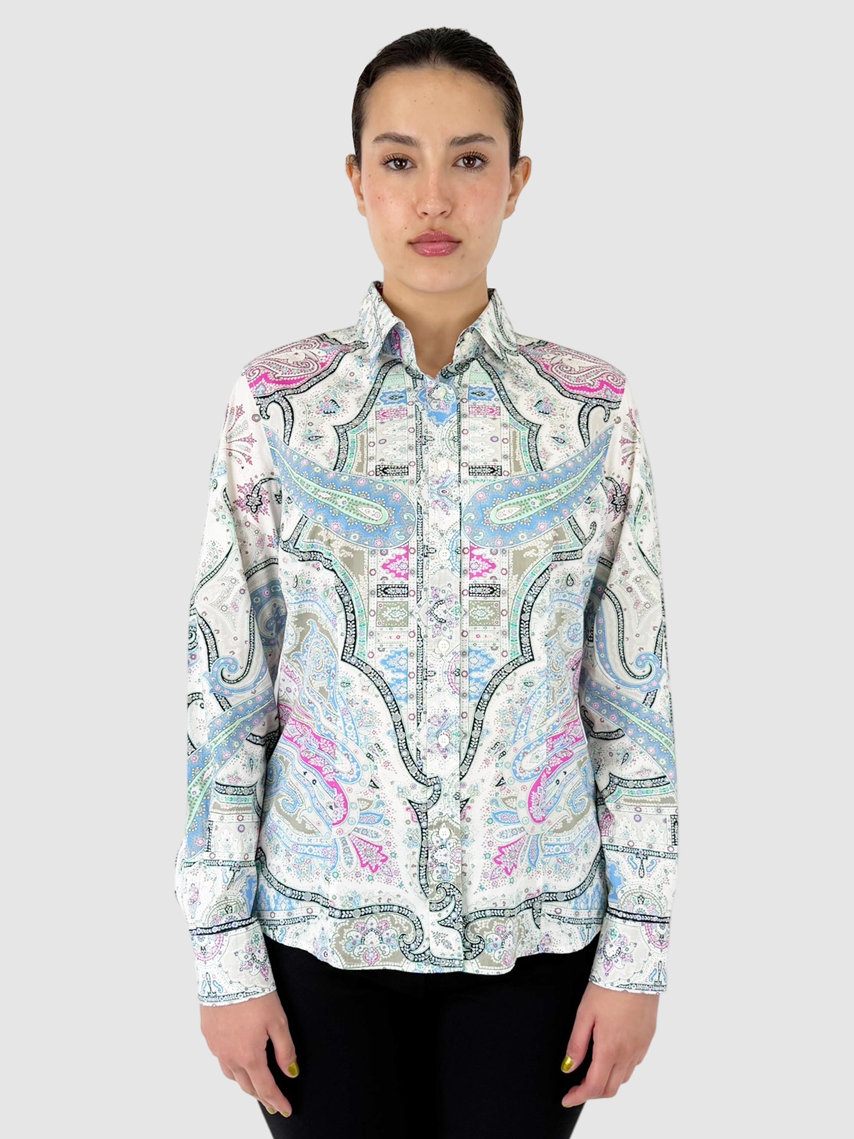 Paisley Button-Up Top