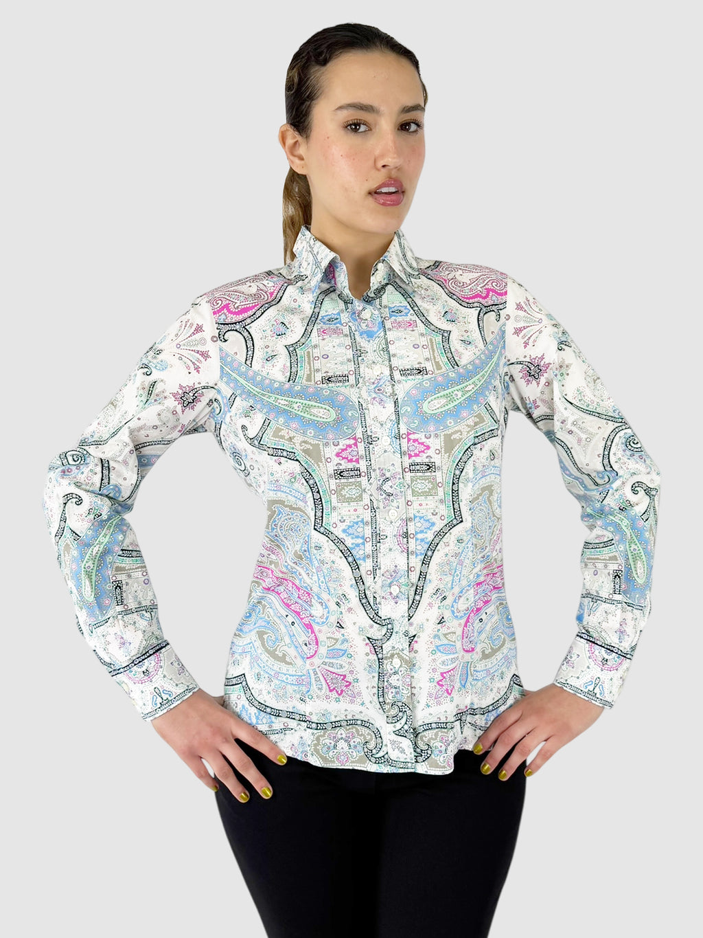 Paisley Button-Up Top