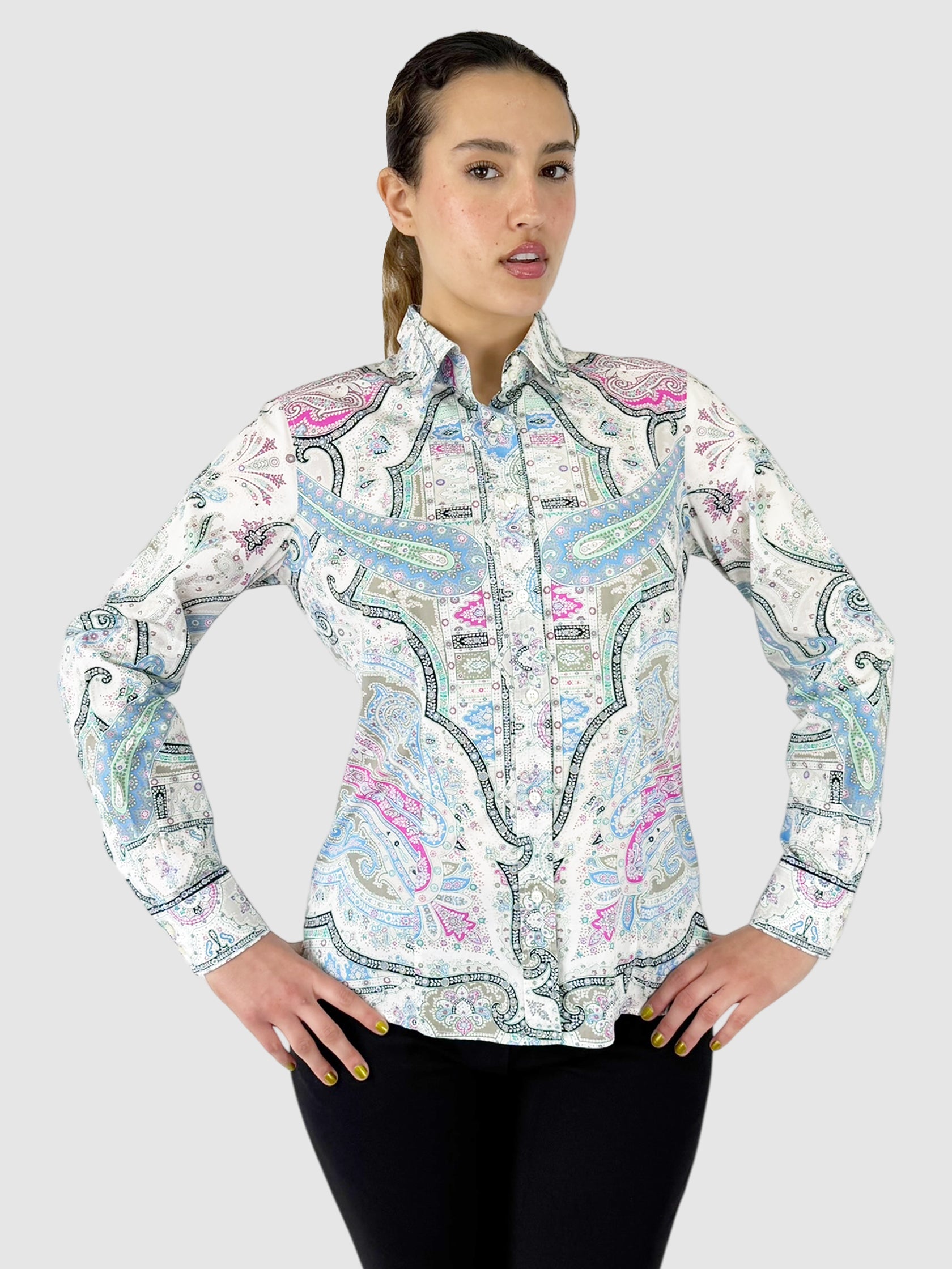 Paisley Button-Up Top