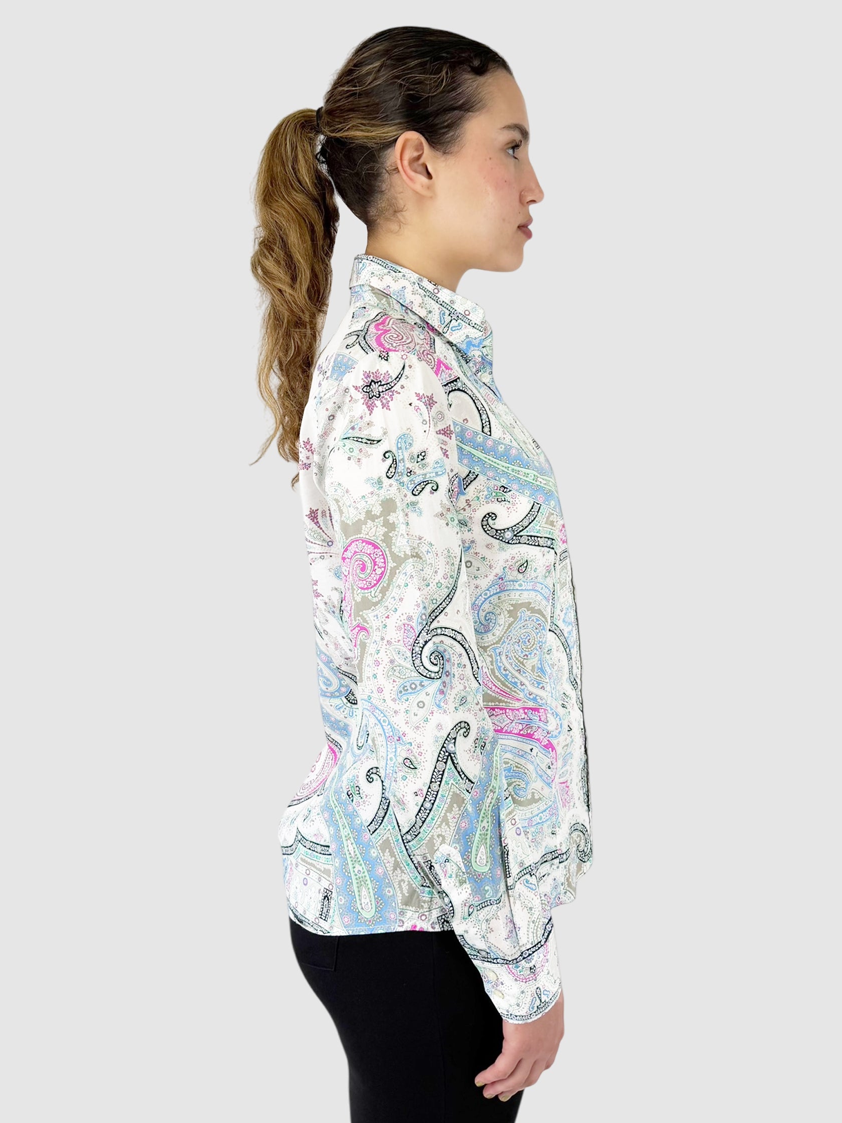 Paisley Button-Up Top