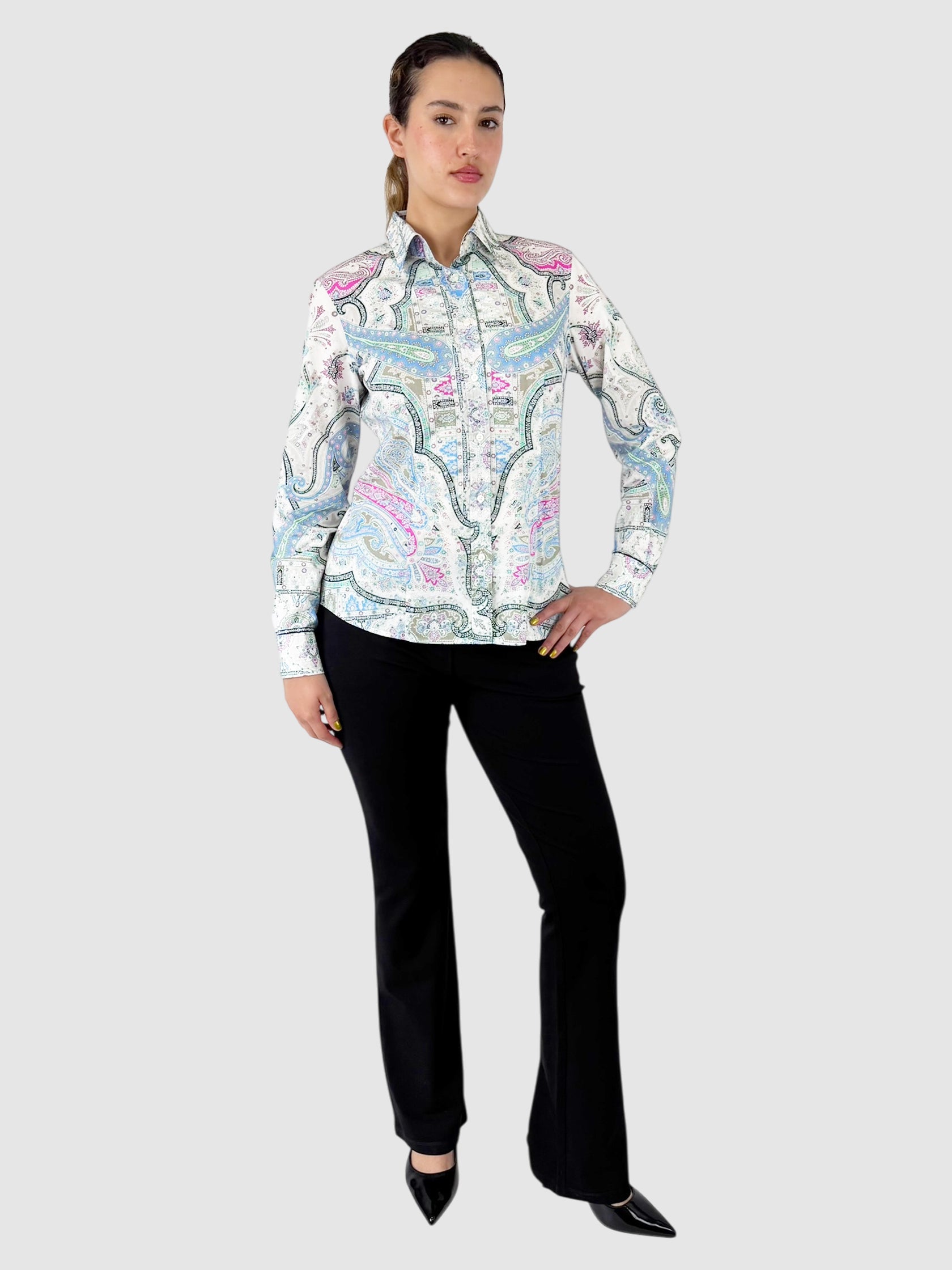 Paisley Button-Up Top