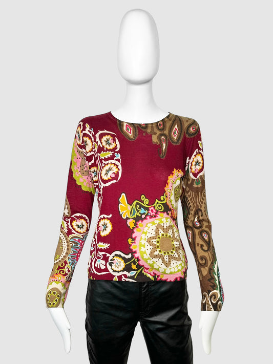 Etro Pattern Silk Sweater - Size 44