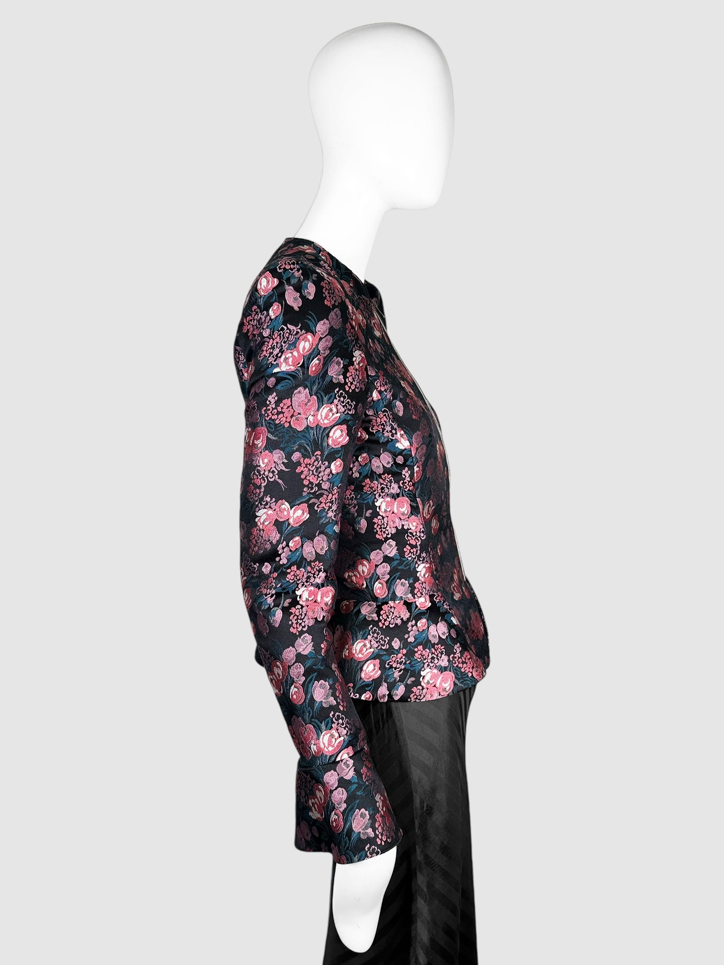 Floral Flared Waist Jacket - Size 38