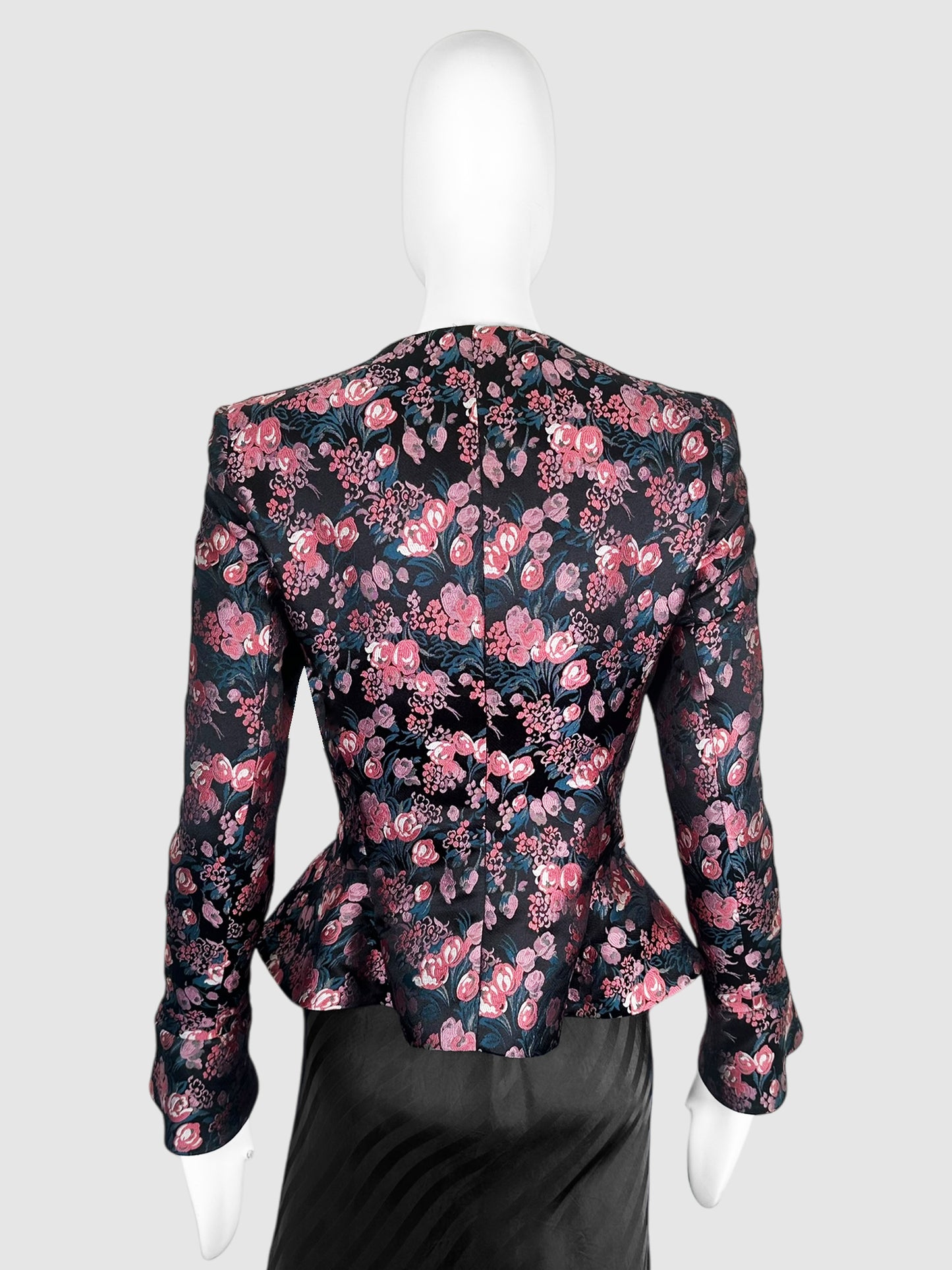 Floral Flared Waist Jacket - Size 38