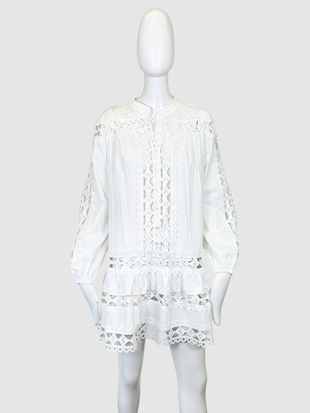 Eyelet Mini Dress - Size S