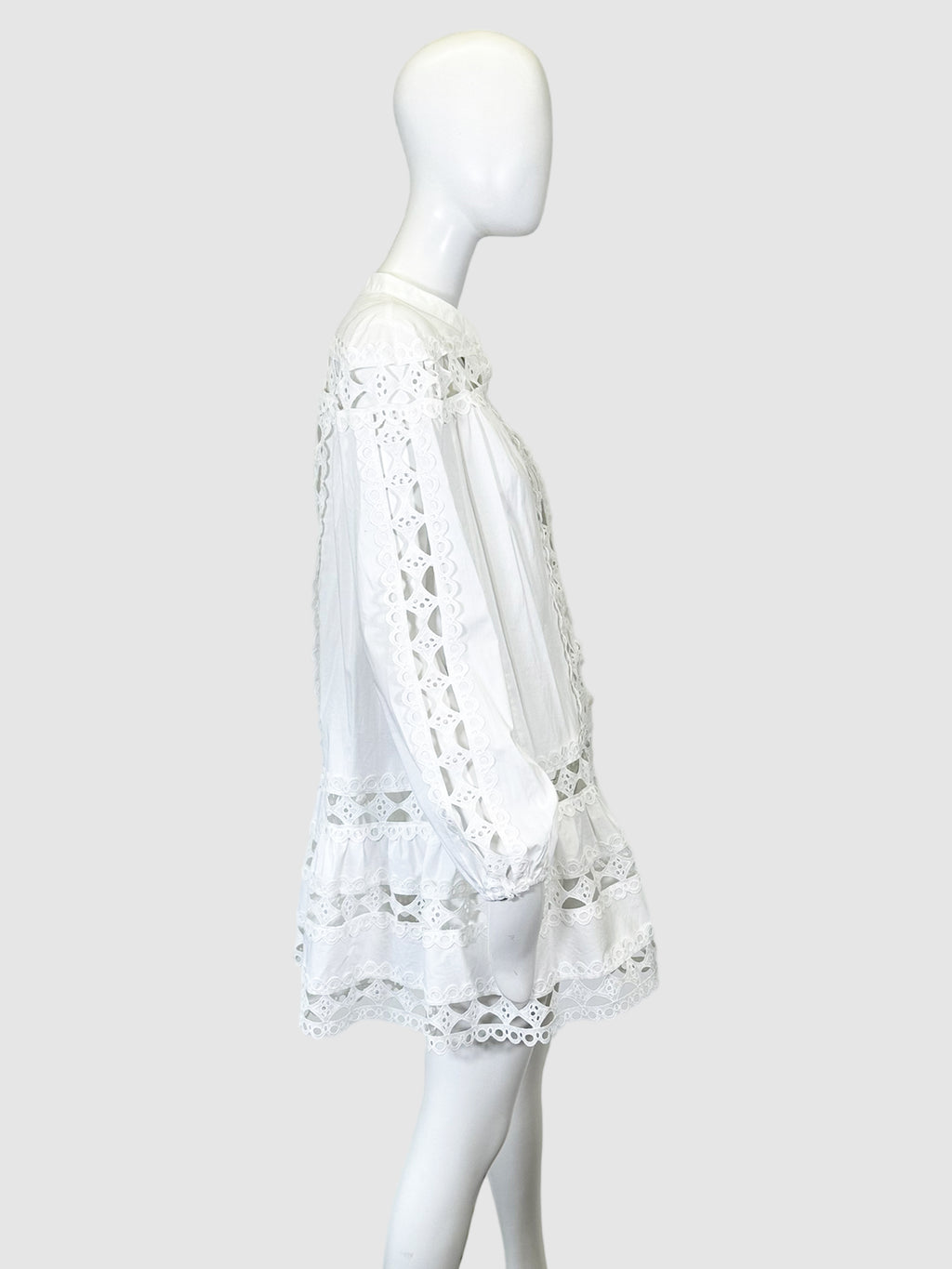 Eyelet Mini Dress - Size S