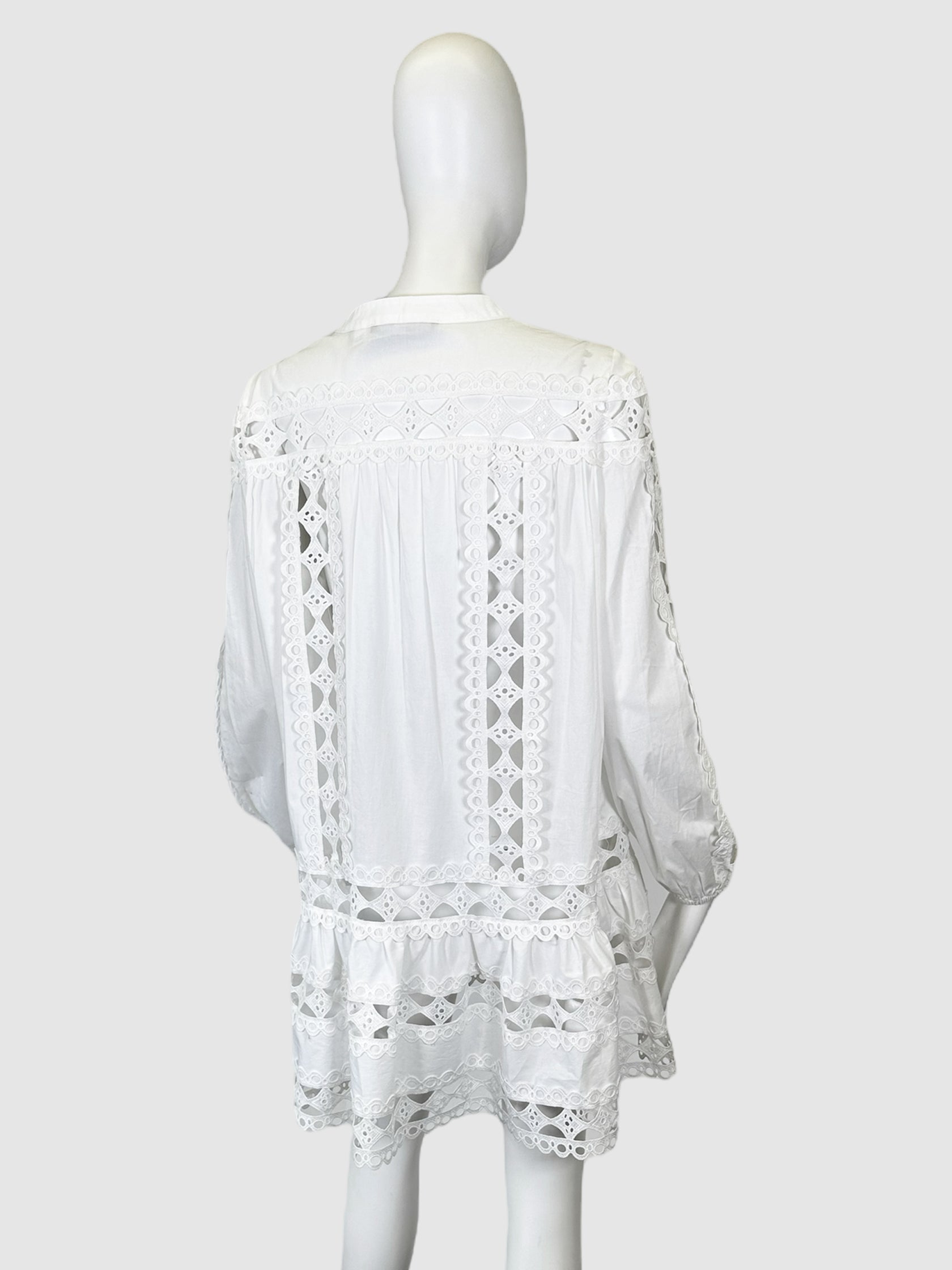 Eyelet Mini Dress - Size S