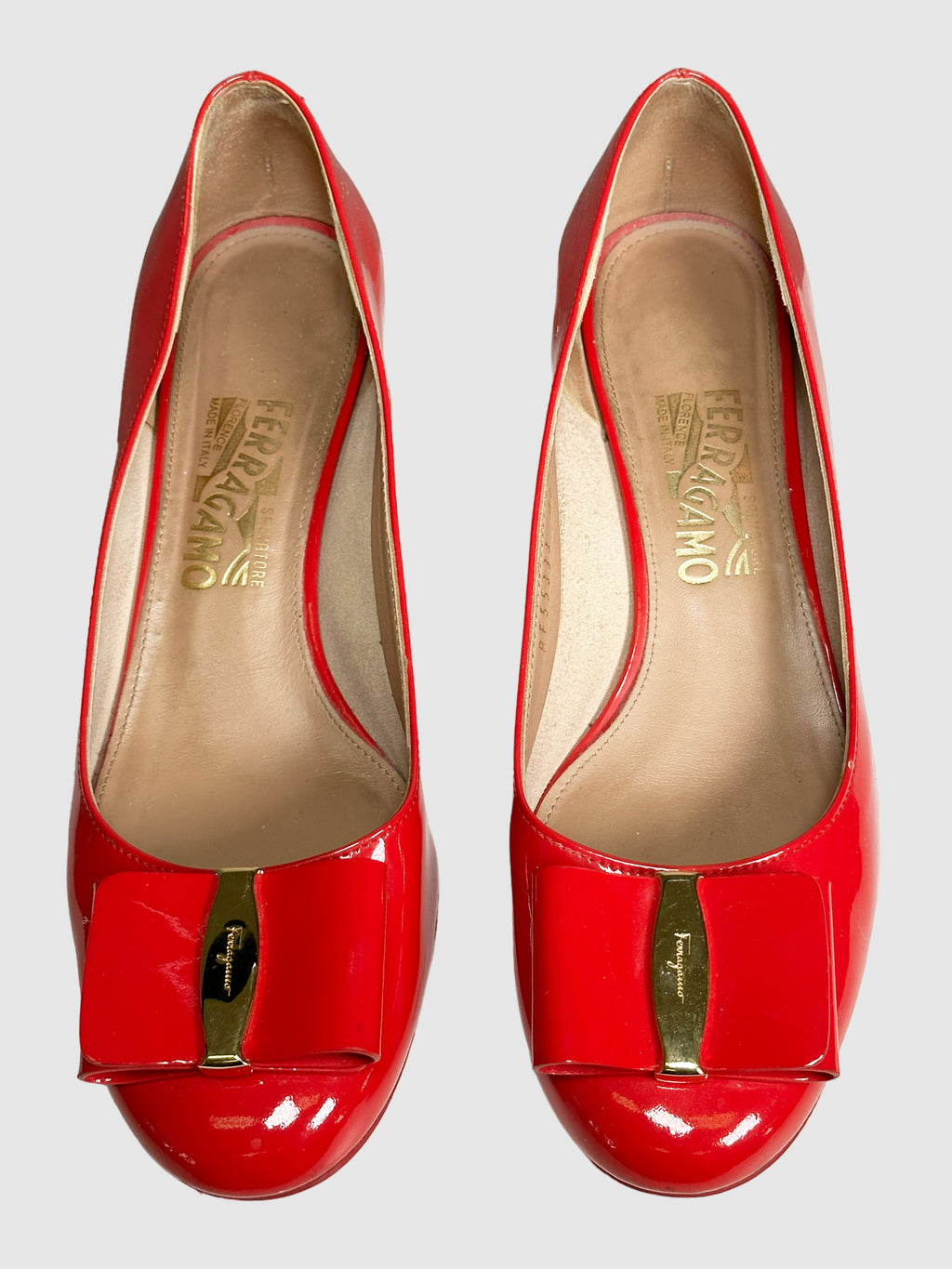 Salvatore Ferragamo Patent Leather Pumps - Size 40
