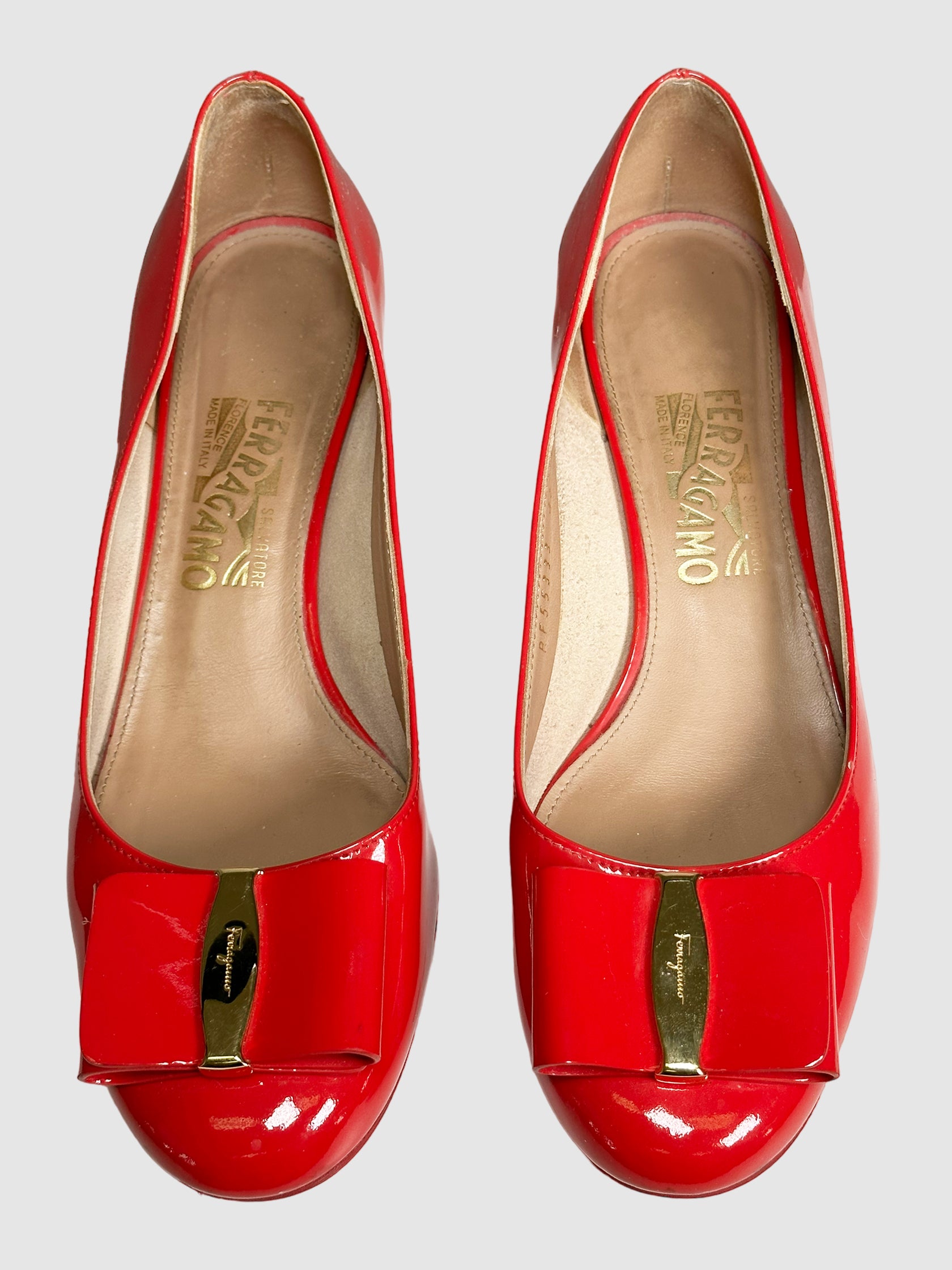 Salvatore Ferragamo Patent Leather Pumps - Size 40