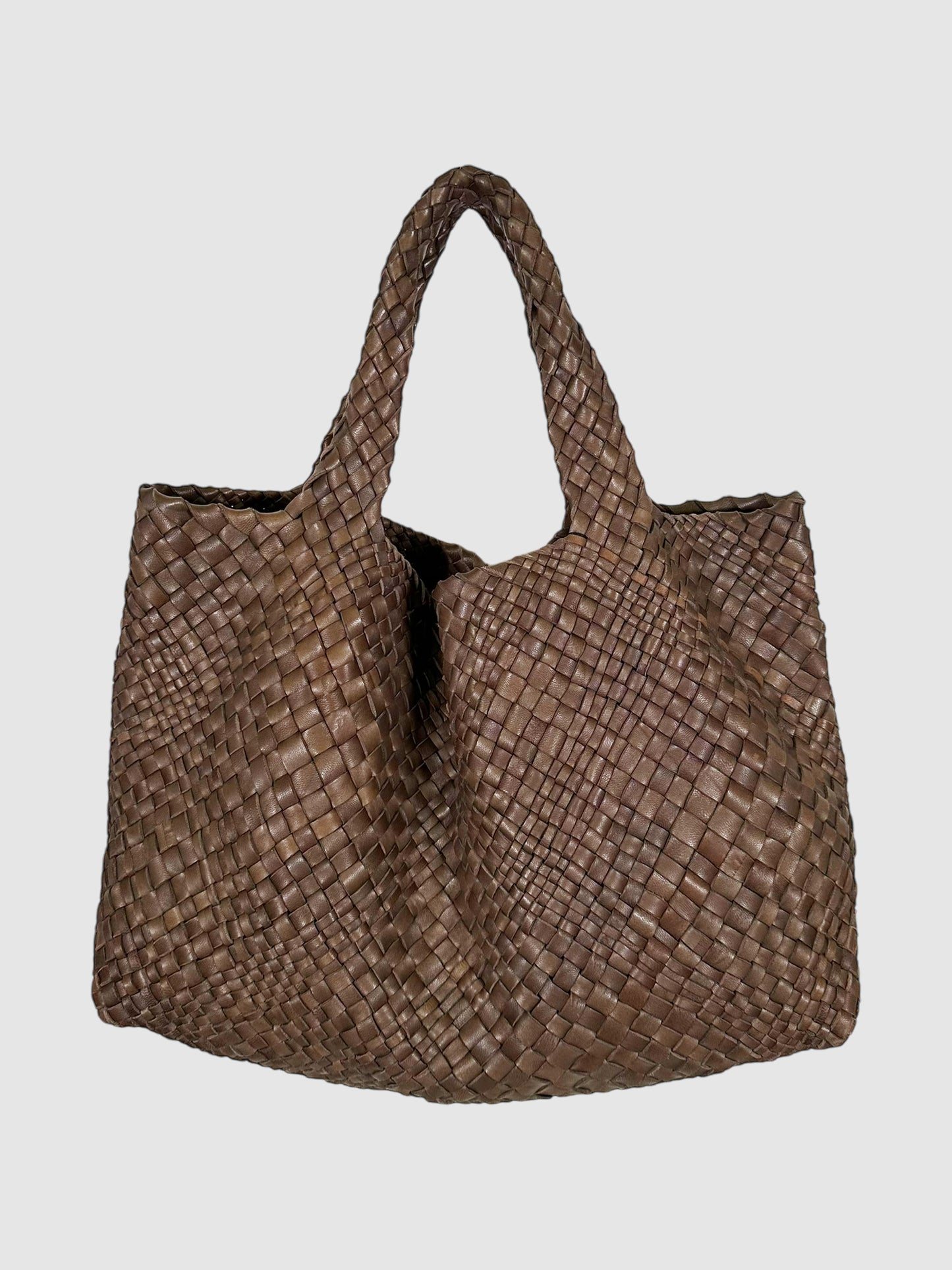 Woven Leather Tote Bag