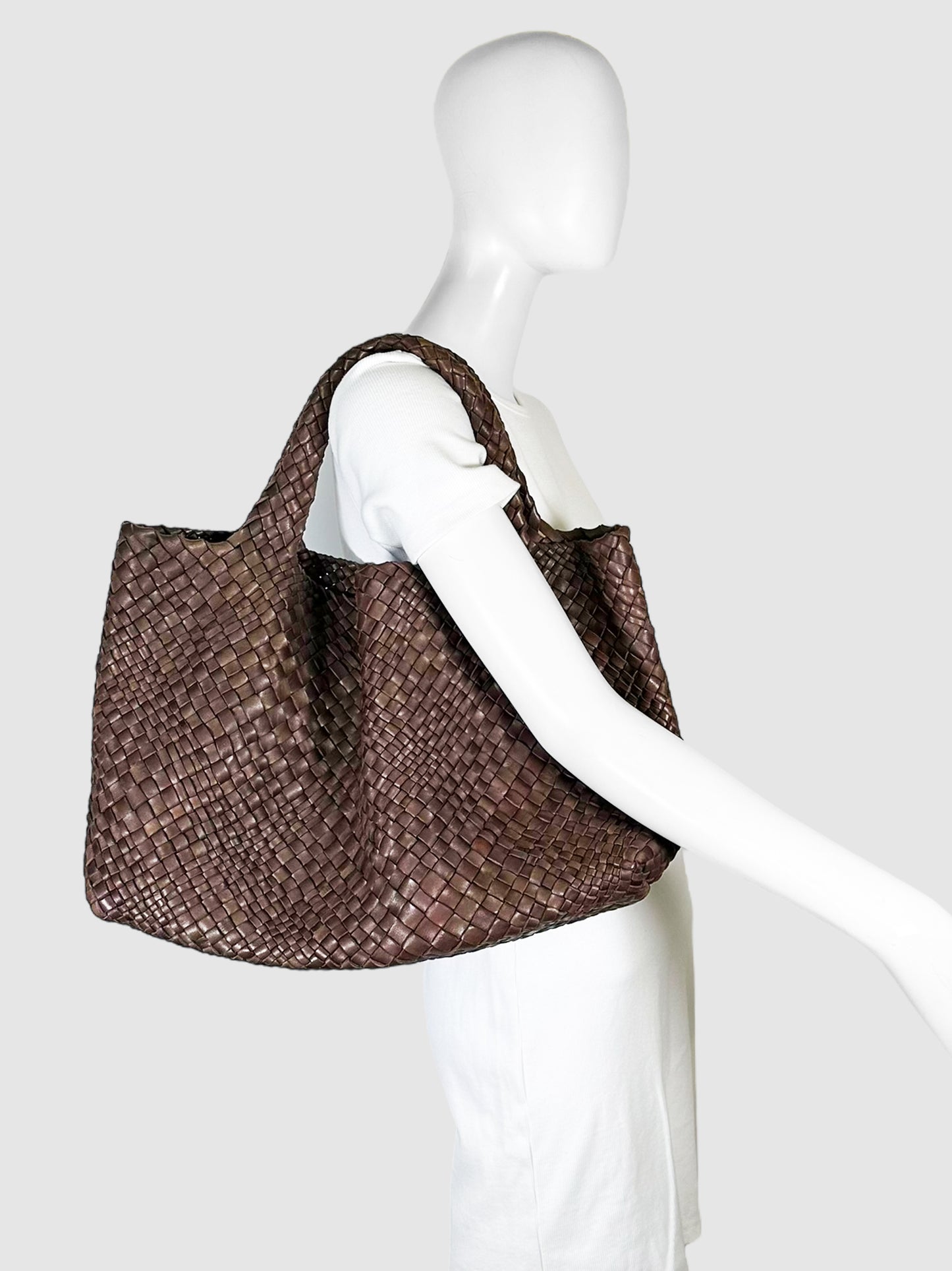 Woven Leather Tote Bag