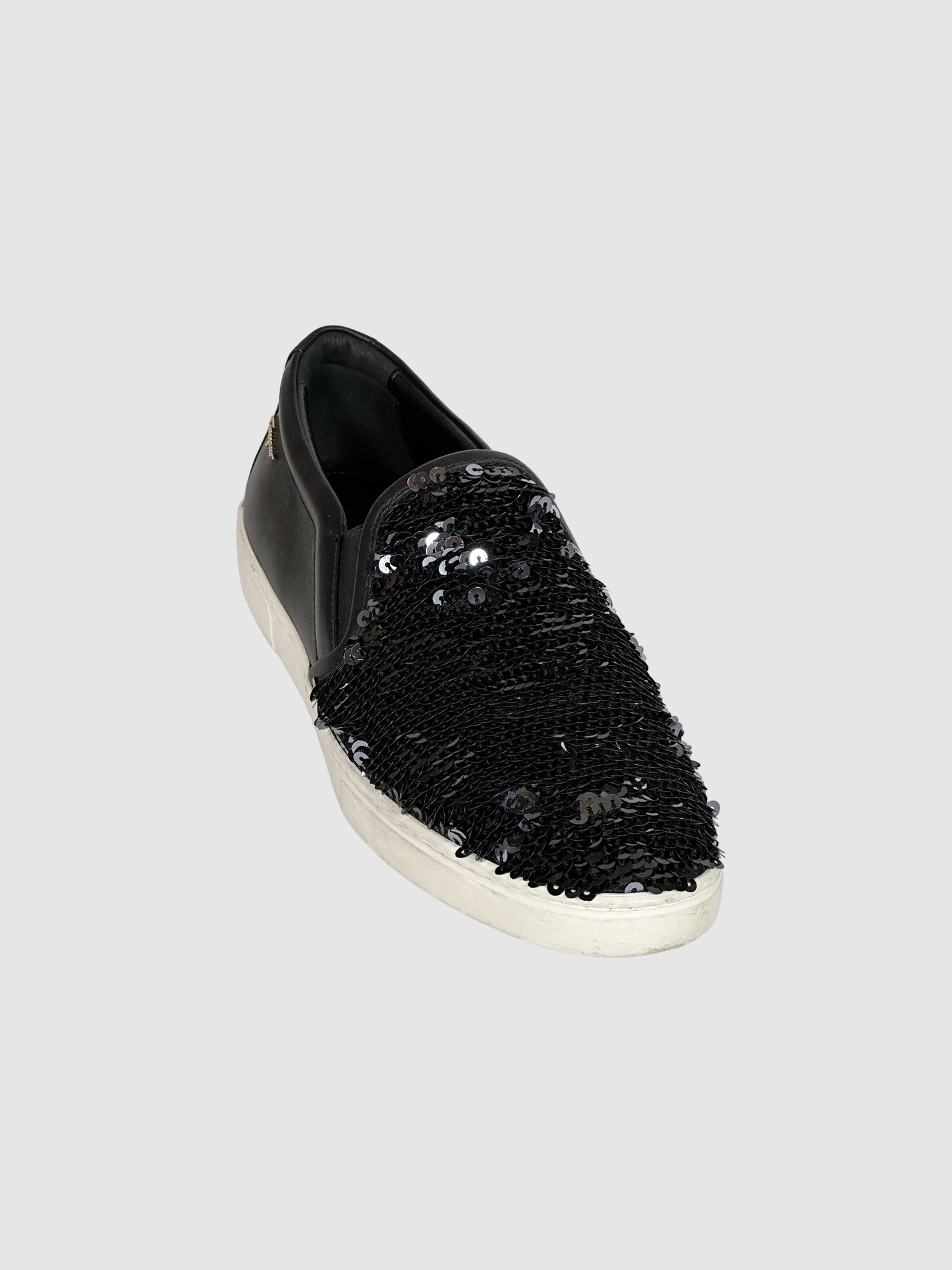 Salvatore Ferragamo Sequins Slip-On Sneakers - Size 7