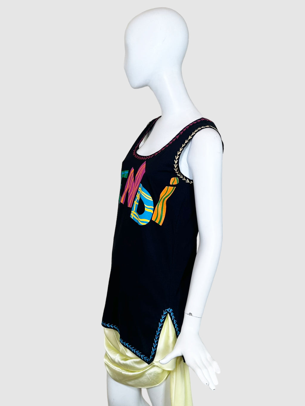 Logo Embroidered Details Sleeveless Top - Size S/M