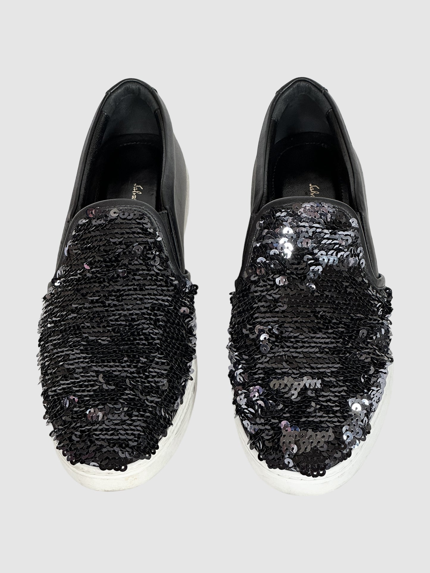 Salvatore Ferragamo Sequins Slip-On Sneakers - Size 7