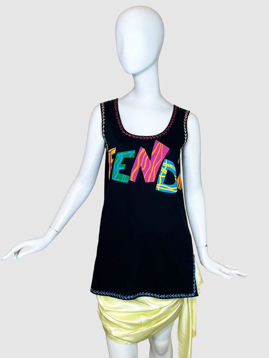 Logo Embroidered Details Sleeveless Top - Size S/M