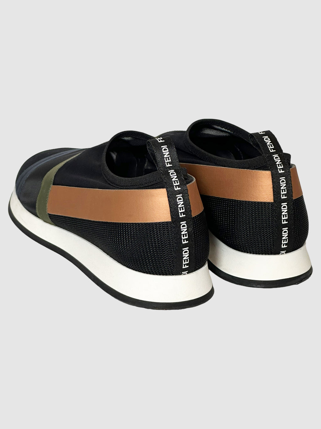 Fendi Mesh Slip-On Sneakers - Size 40