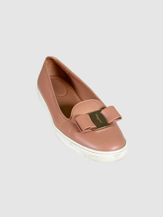 Salvatore Ferragamo Leather Slip-On Loafer Sneakers - Size 9.5