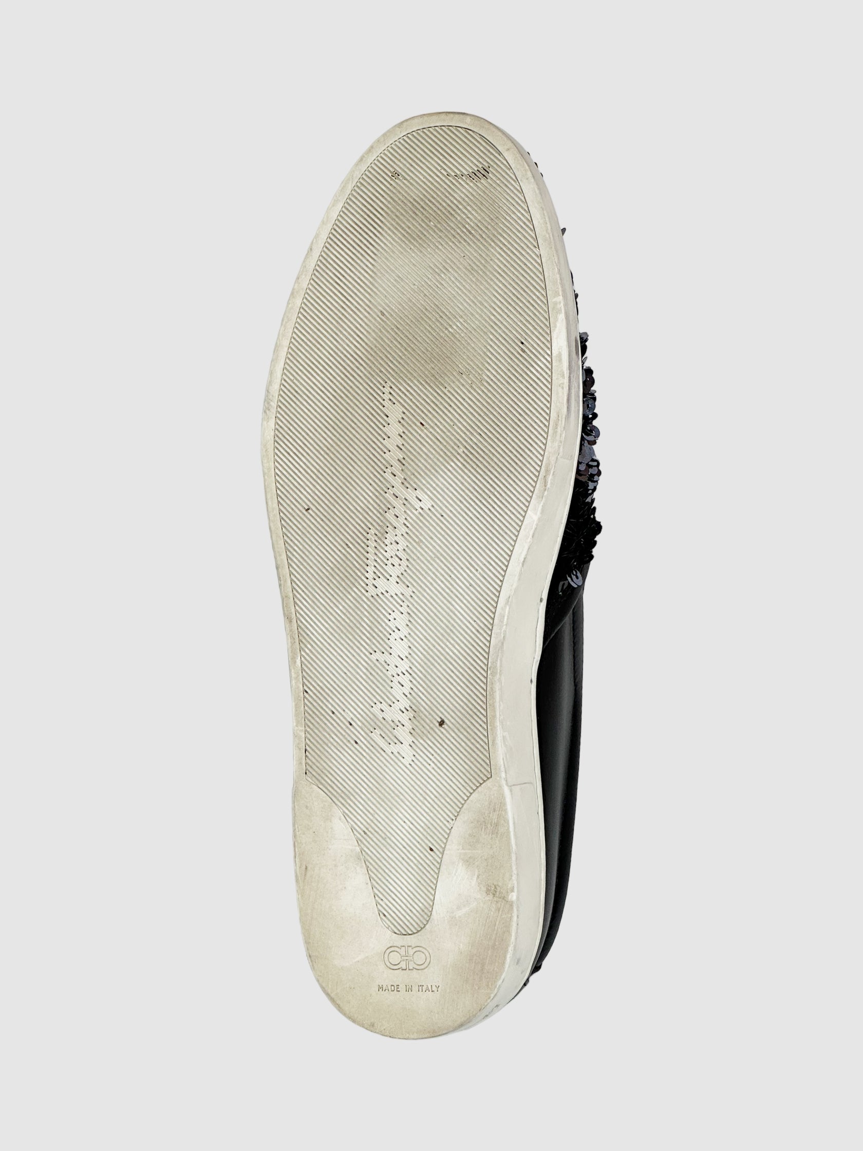 Salvatore Ferragamo Sequins Slip-On Sneakers - Size 7
