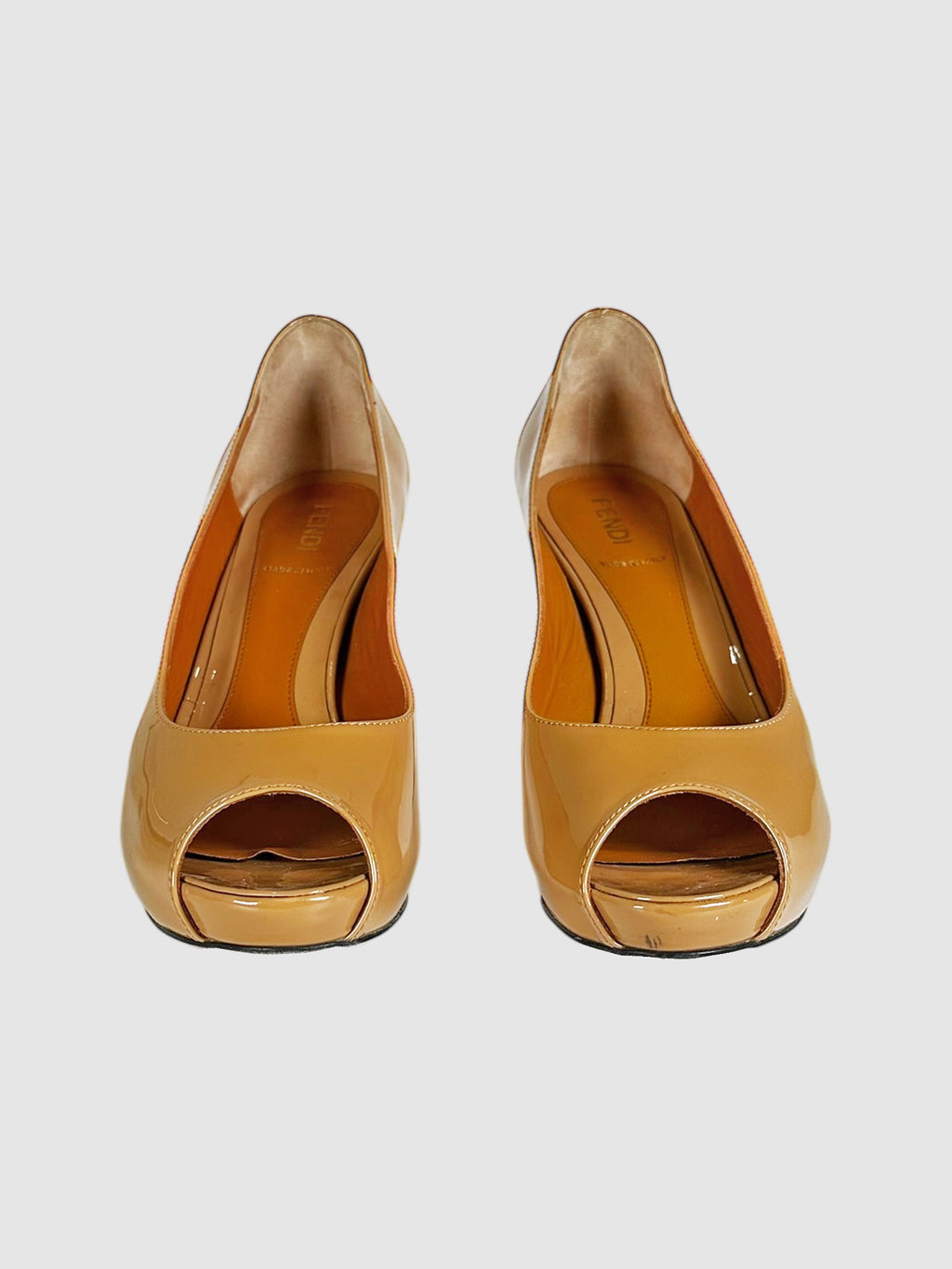 Monogram Heel Peep Toe Pumps - Size 37