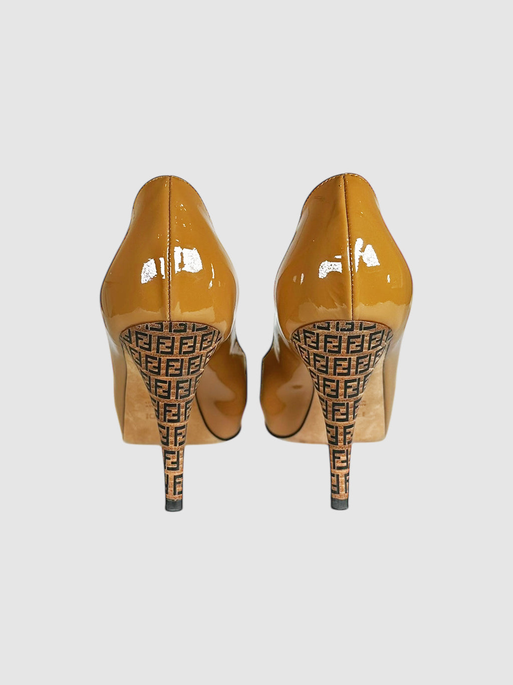 Monogram Heel Peep Toe Pumps - Size 37