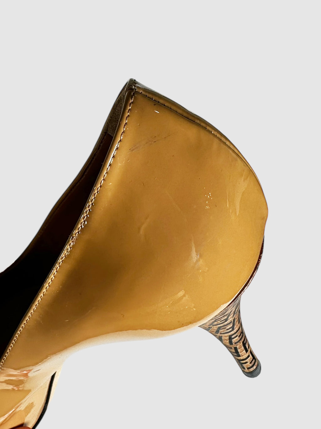 Monogram Heel Peep Toe Pumps - Size 37