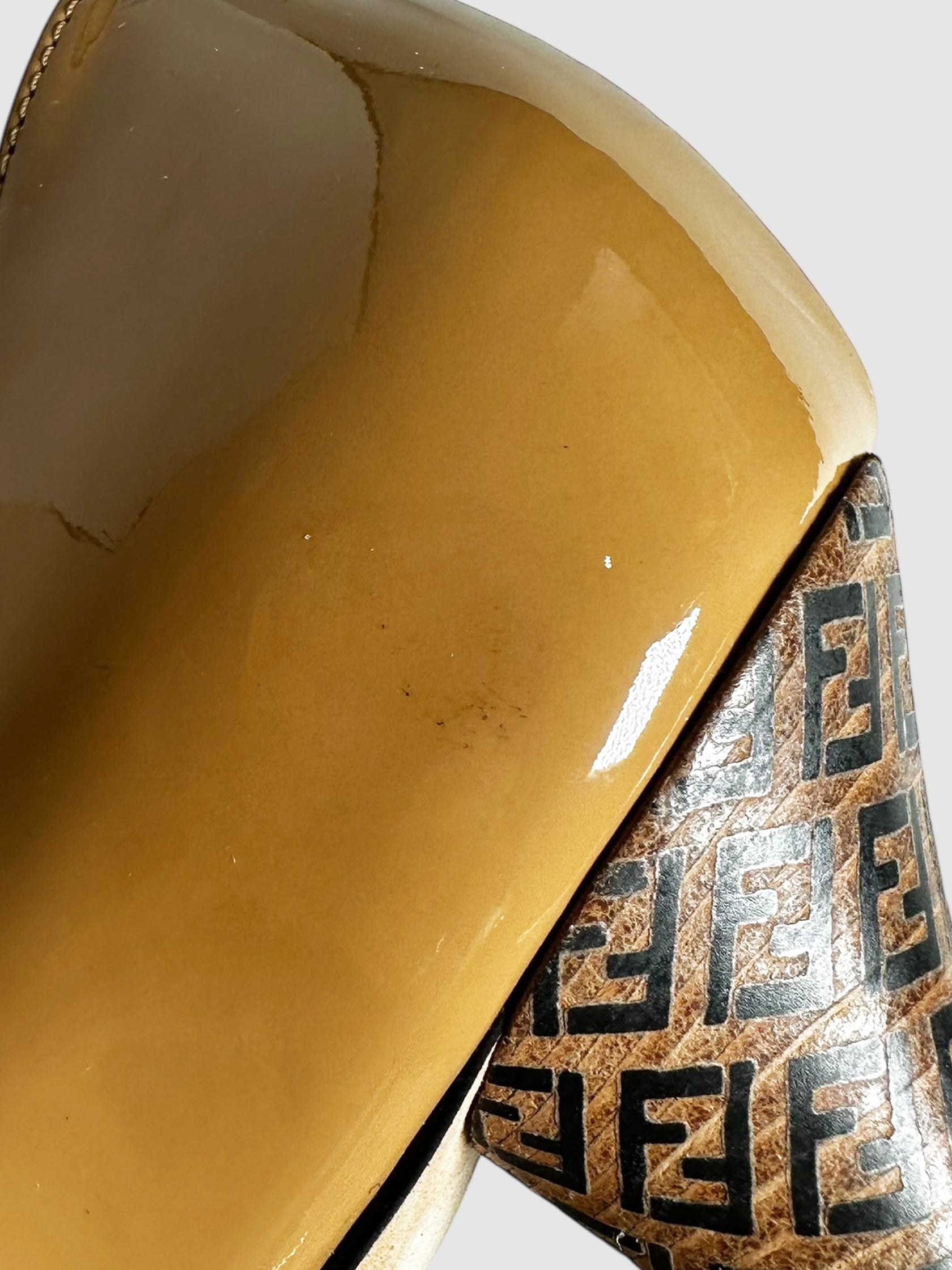 Monogram Heel Peep Toe Pumps - Size 37