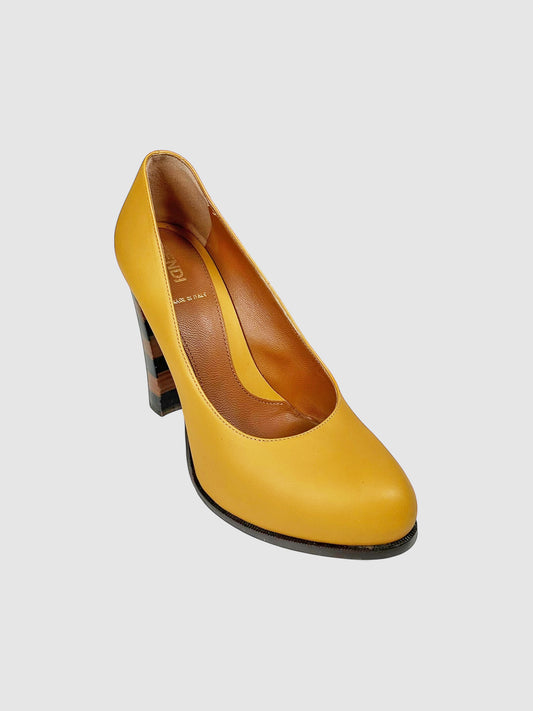 Striped Heel Pumps