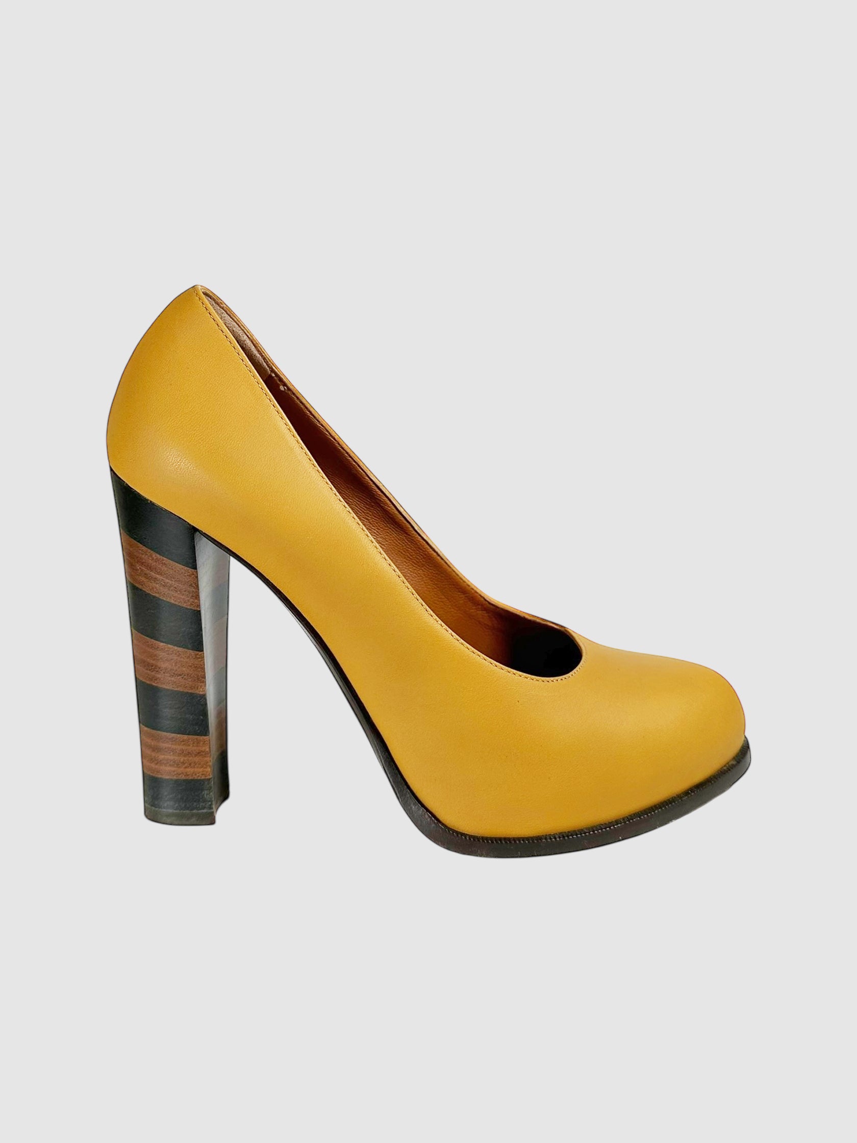 Striped Heel Pumps