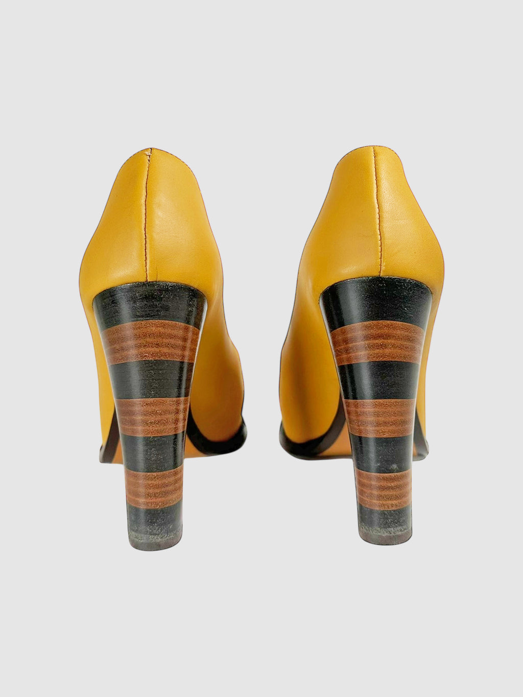 Striped Heel Pumps
