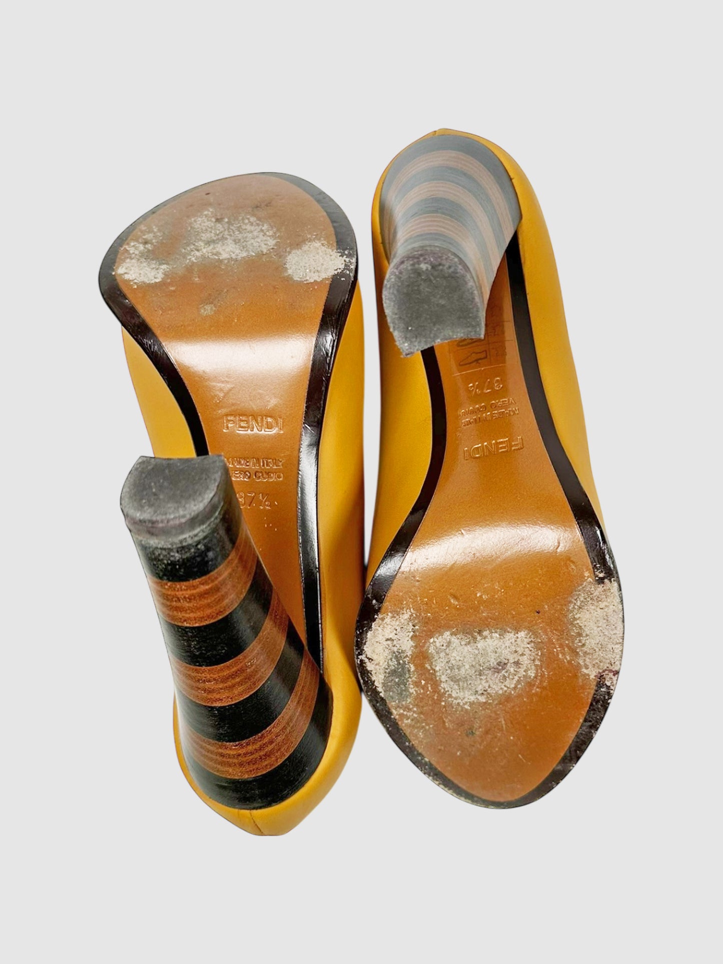 Striped Heel Pumps