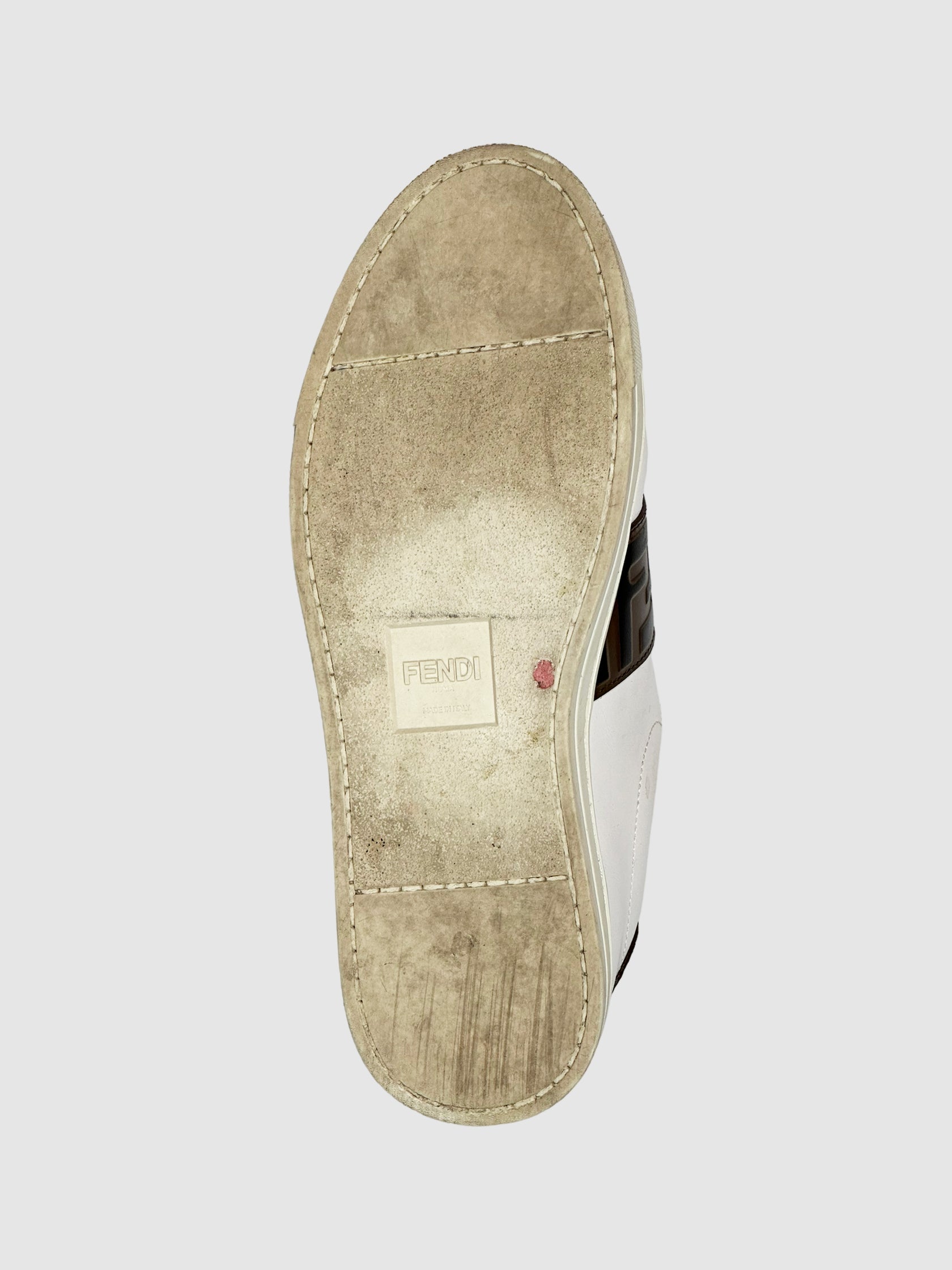 Fendi Leather Printed Sneakers - Size 37.5