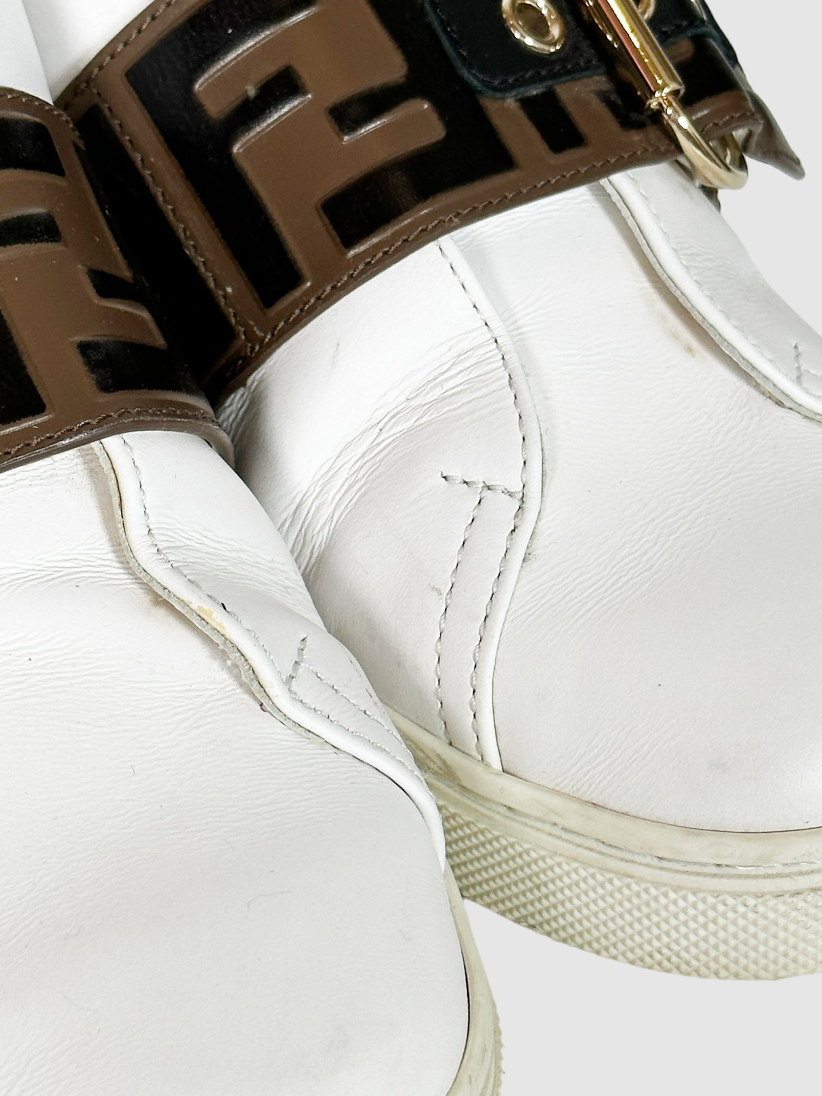 Fendi Leather Printed Sneakers - Size 37.5