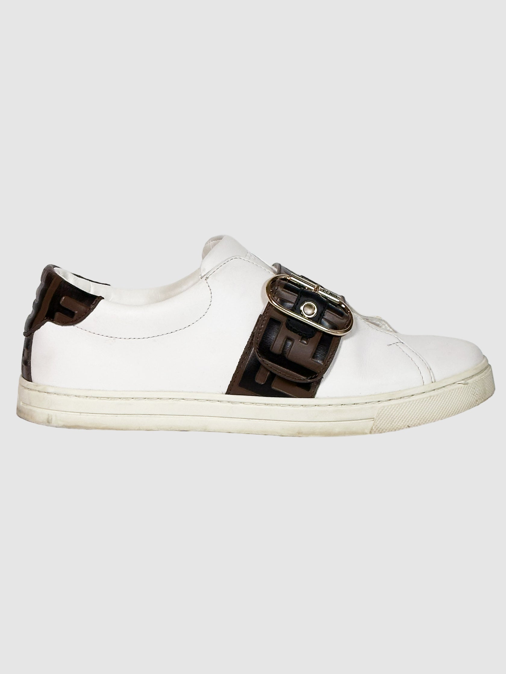 Fendi Leather Printed Sneakers - Size 37.5