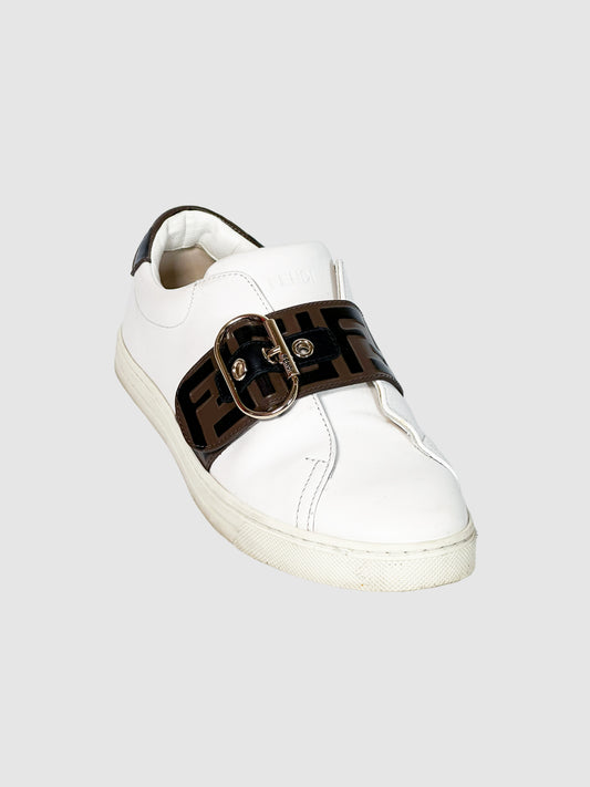 Fendi Leather Printed Sneakers - Size 37.5