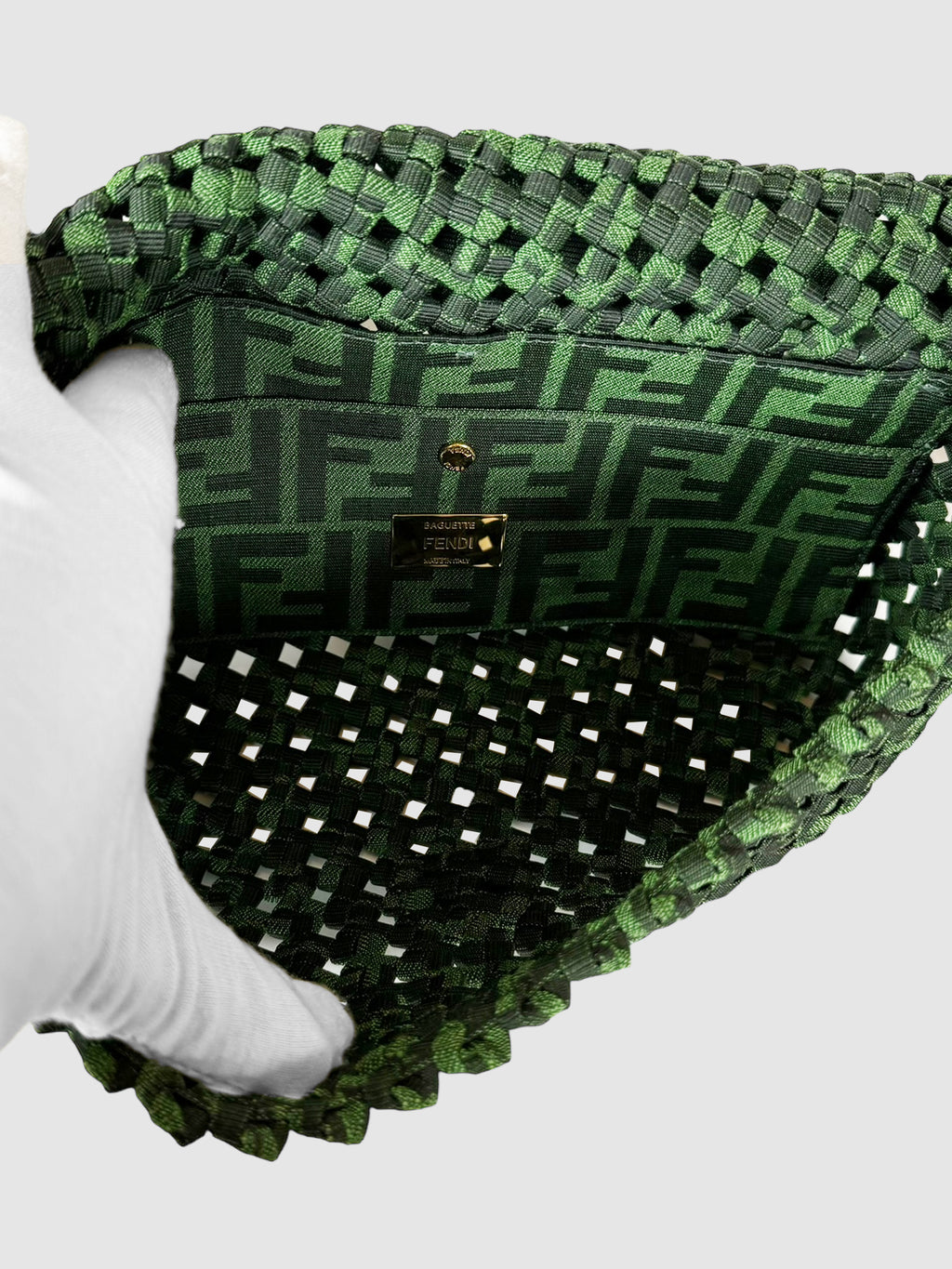 Jacquard Woven Baguette Bag