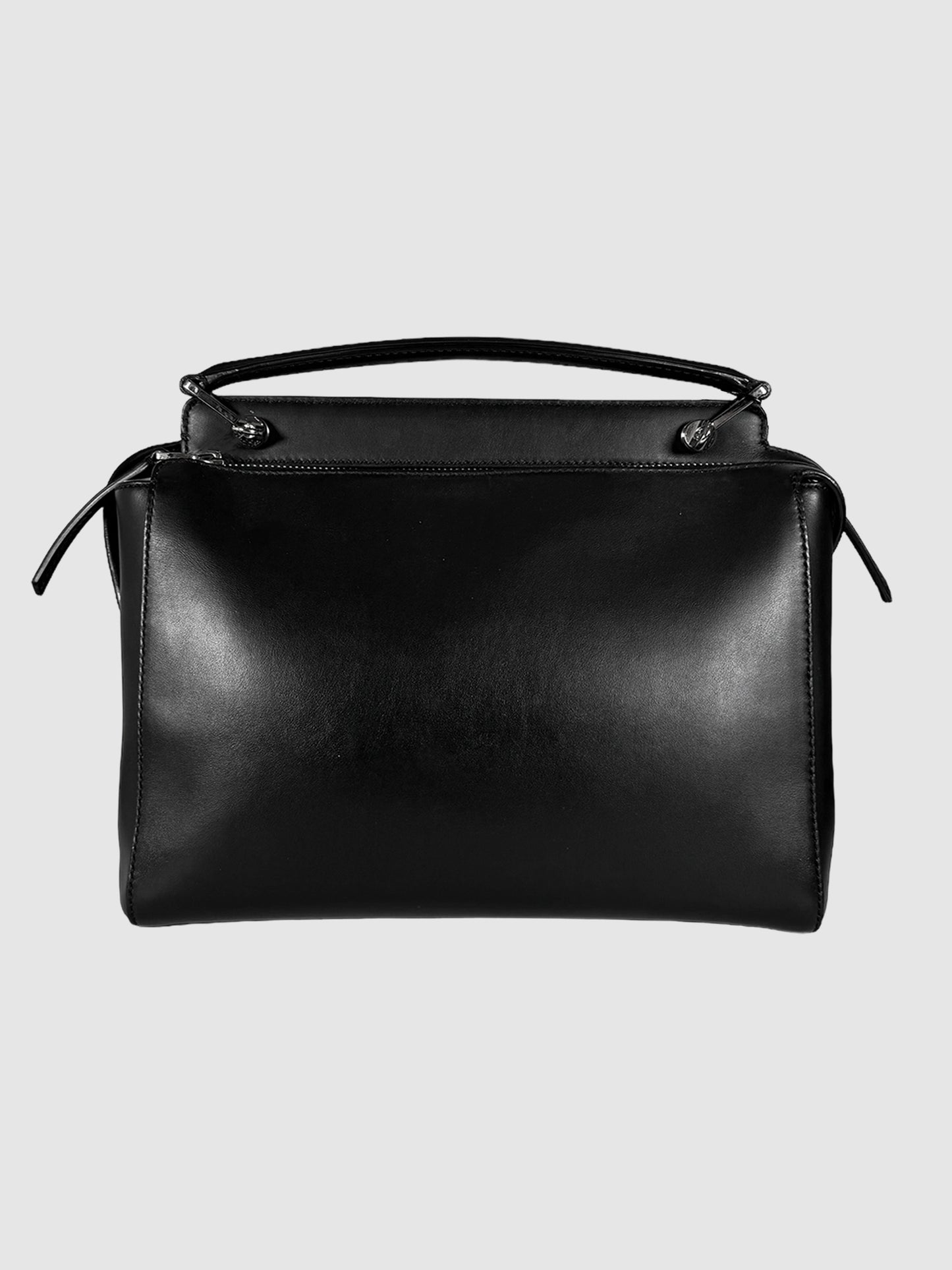 Fendi Black Calfskin Leather DotCom 2Way Satchel Shoulder Bag Consignment Secondhand Designer Luxury Resale Toronto Trendy